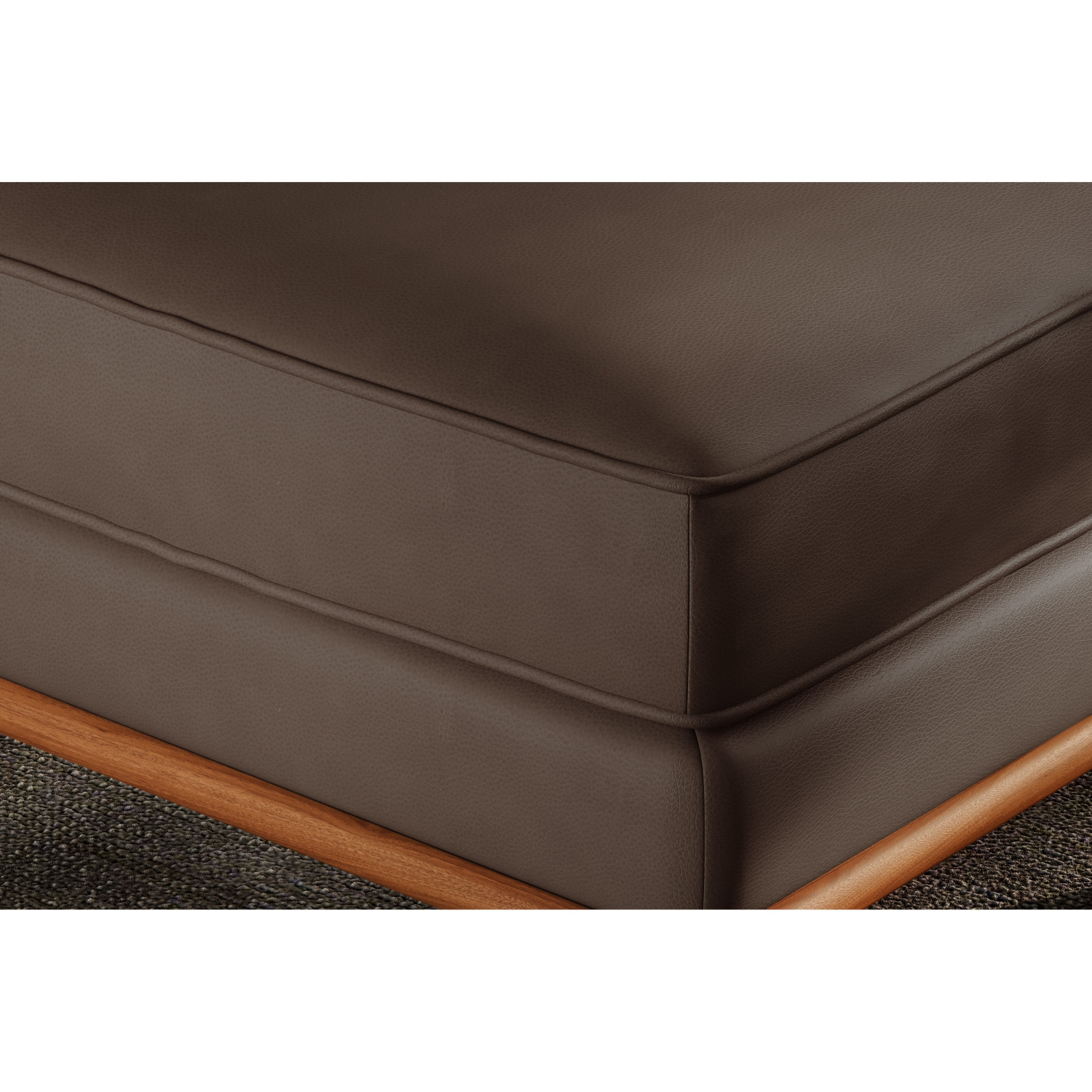 Valencia Artisan Leather Ottoman,Chocolate