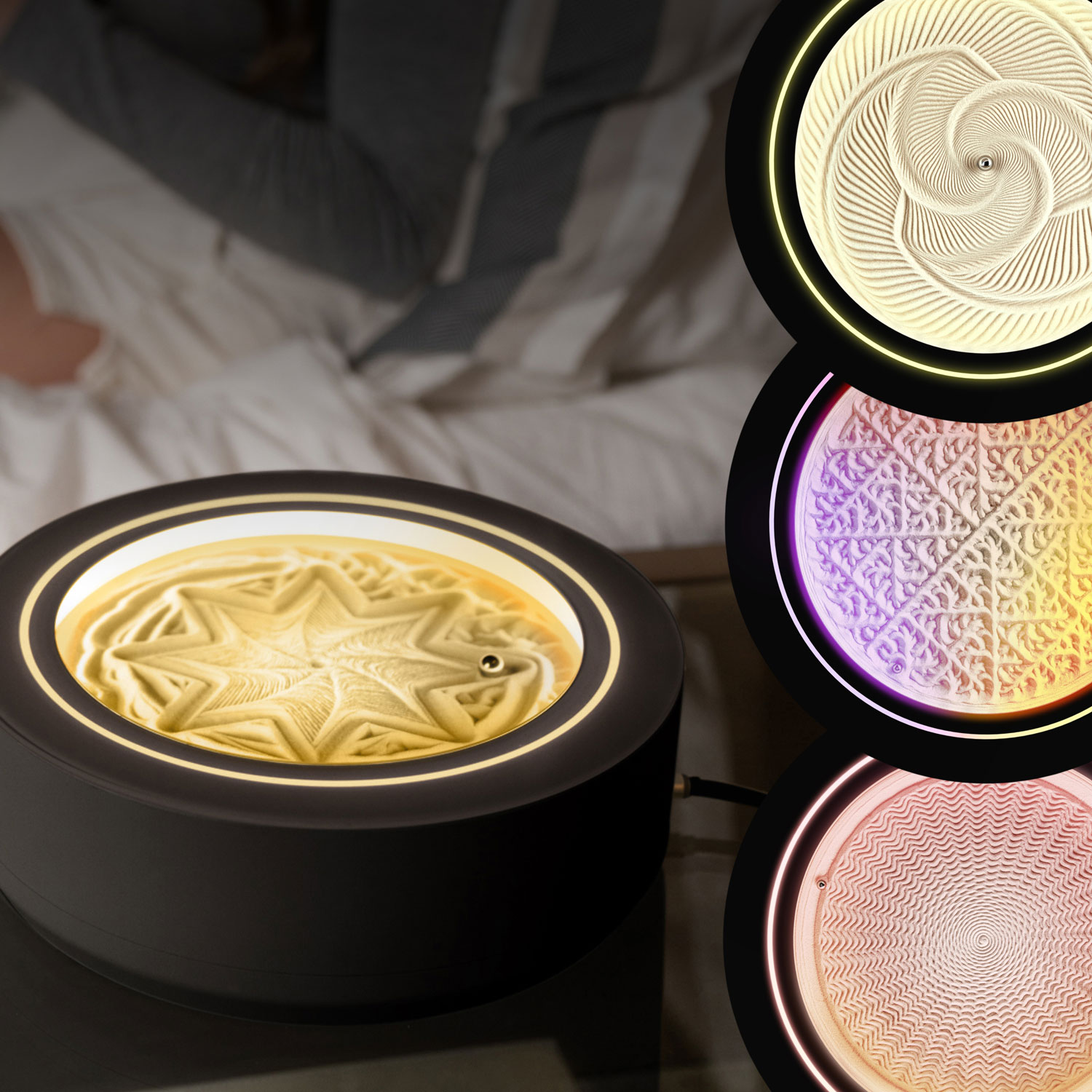 HoMedics Drift Sandscape11" Kinetic Sand Table - Black