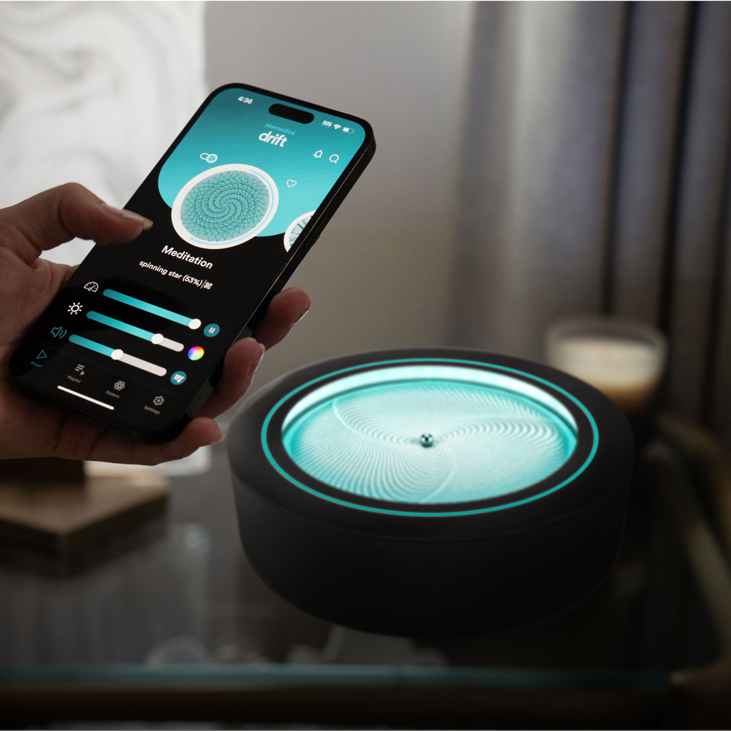 HoMedics Drift Sandscape11" Kinetic Sand Table - Black