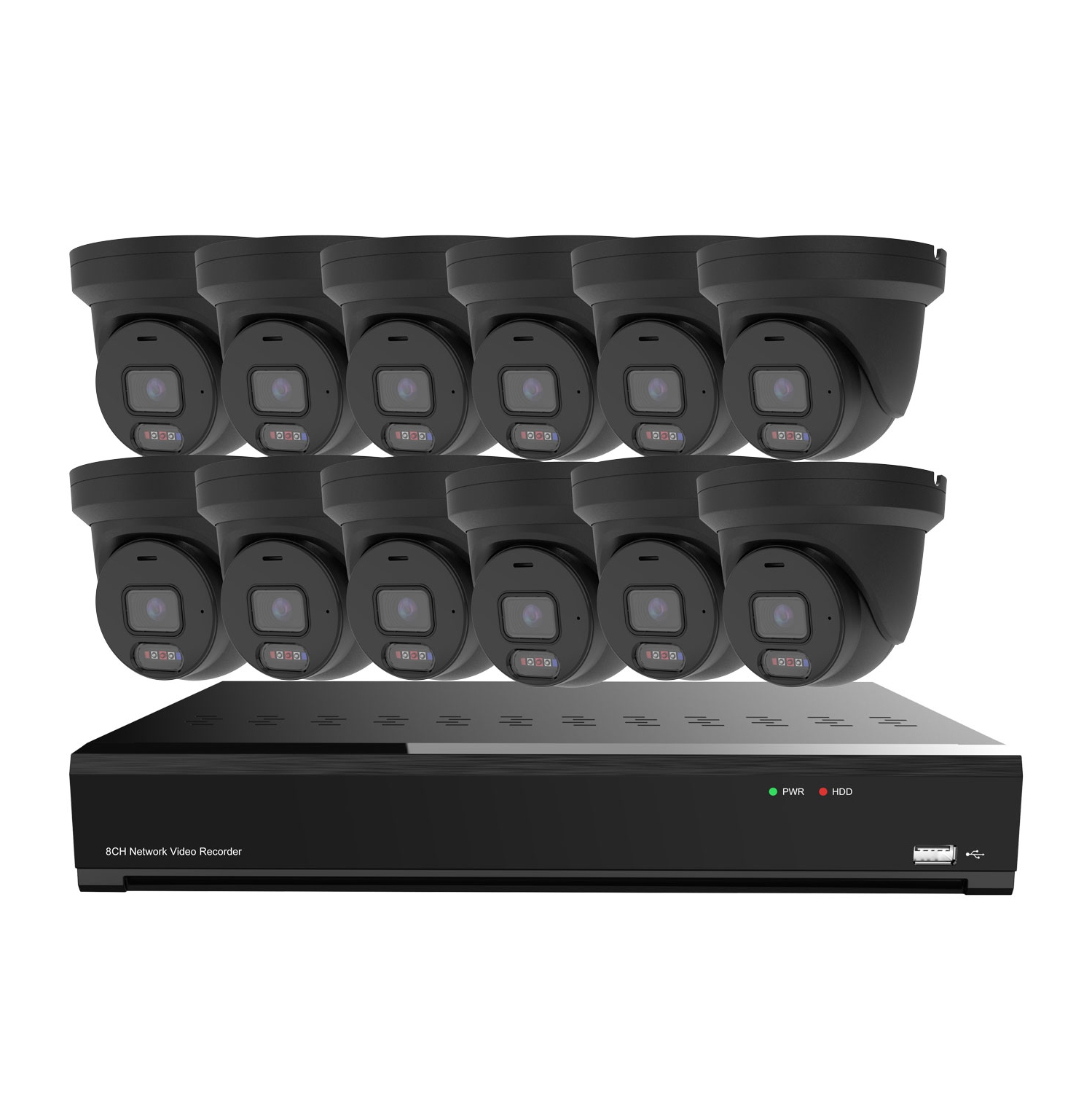 CTVISION Color Night Vision 8MP Wired Audio Security Camera System, 4 Camera Surveillance Outdoor 1TB HDD, Red & Blue Deterrence Siren for home business