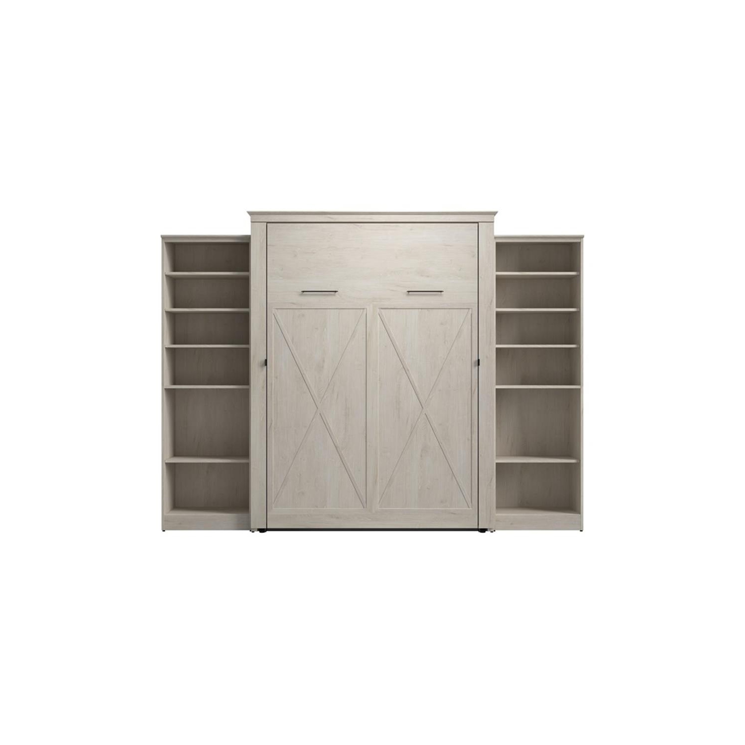 Bestar Key West Queen Murphy Bed with Closet Organizers - Engineered Wood