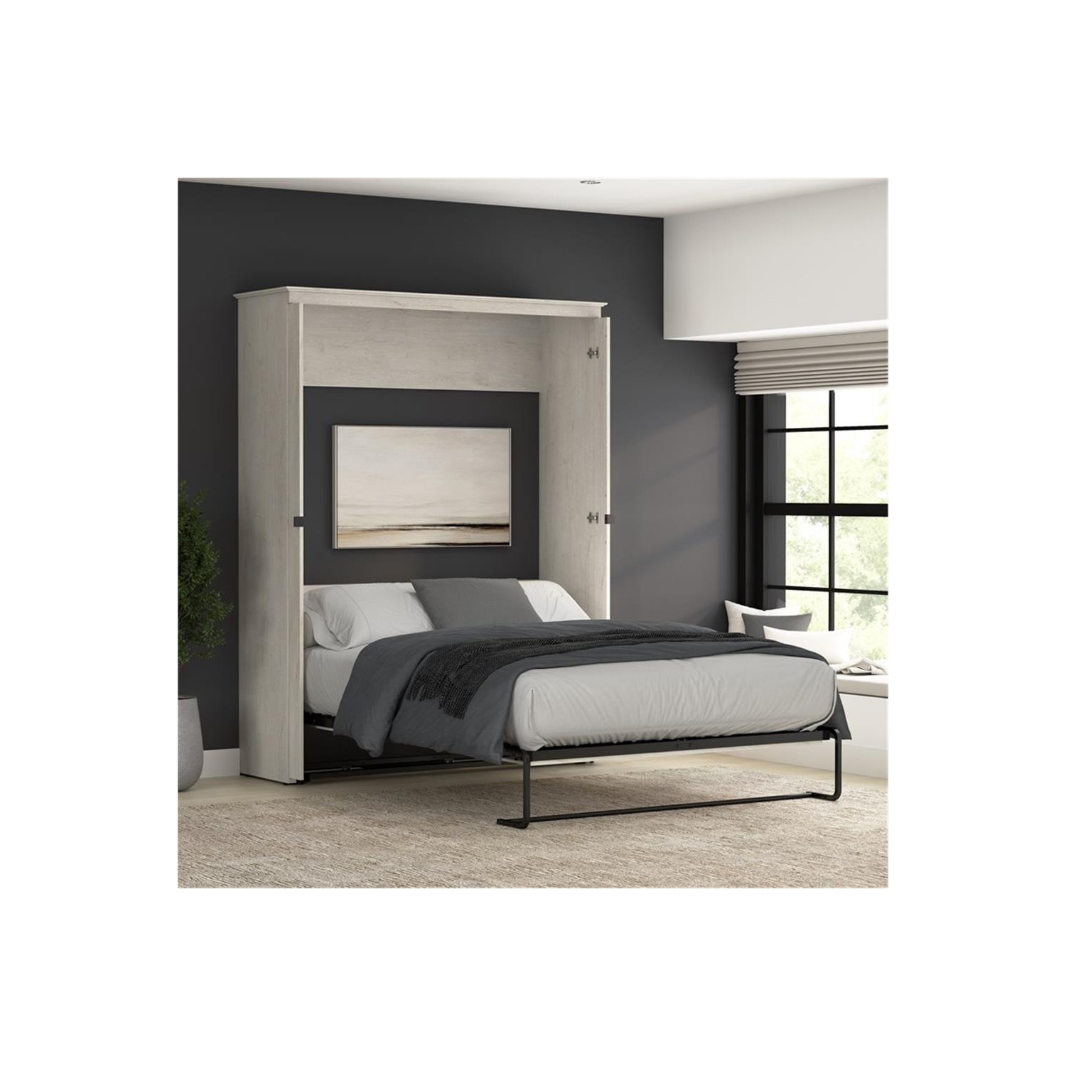 Bestar Key West 69W Queen Murphy Bed - Engineered Wood in White