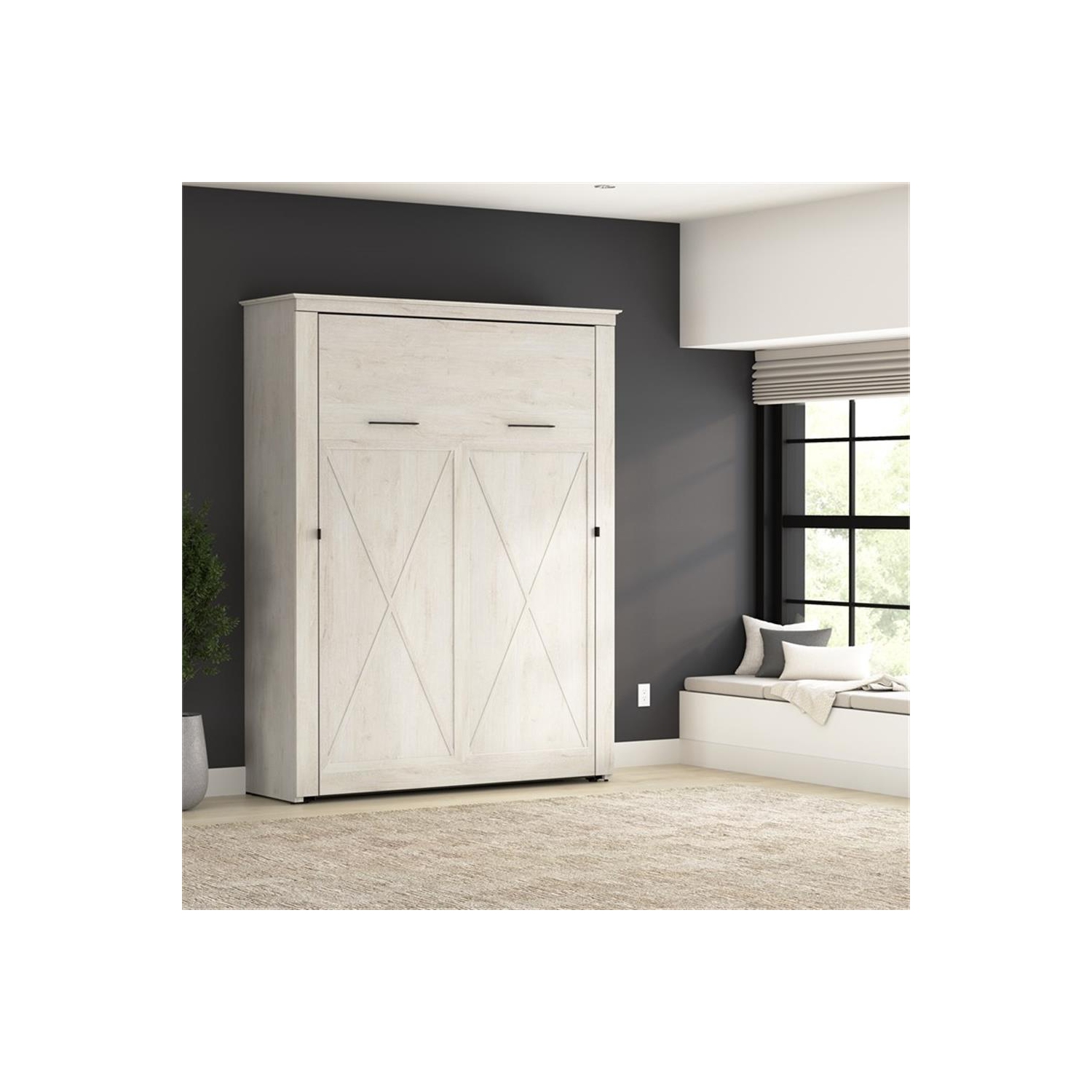 Bestar Key West 69W Queen Murphy Bed - Engineered Wood in White