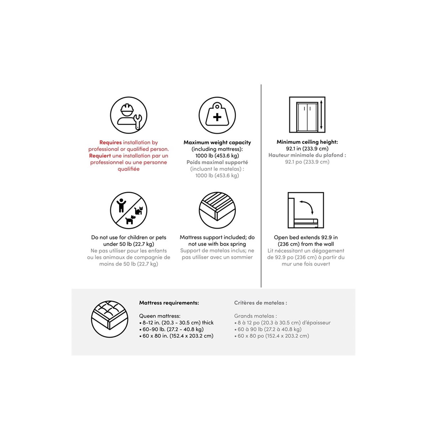 Bestar Key West Queen Murphy Bed with Closet Organizers - Engineered Wood