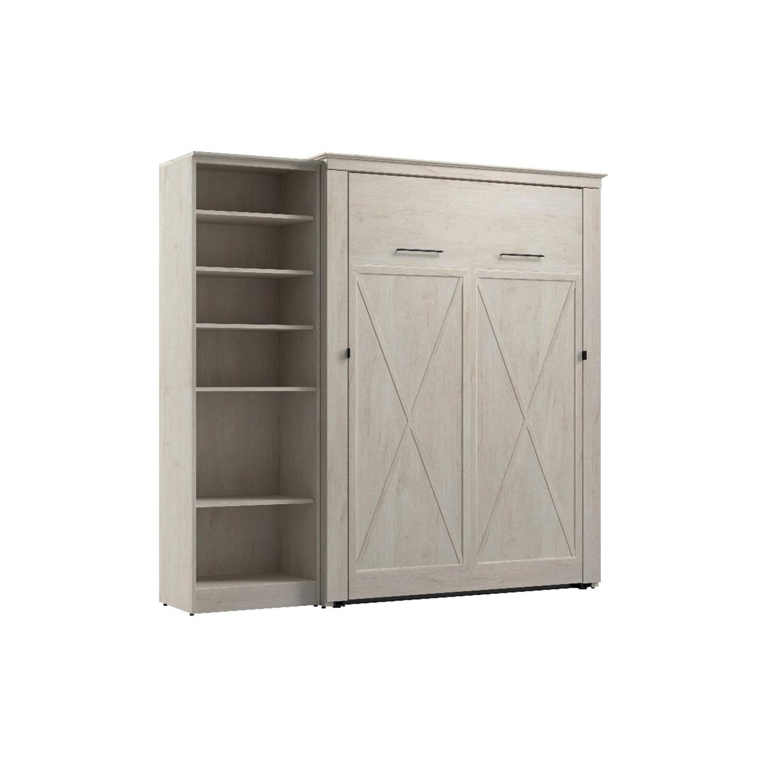 Lit escamotable deux places avec organisateur de placard Key West de Bestar - bois d'ingénierie