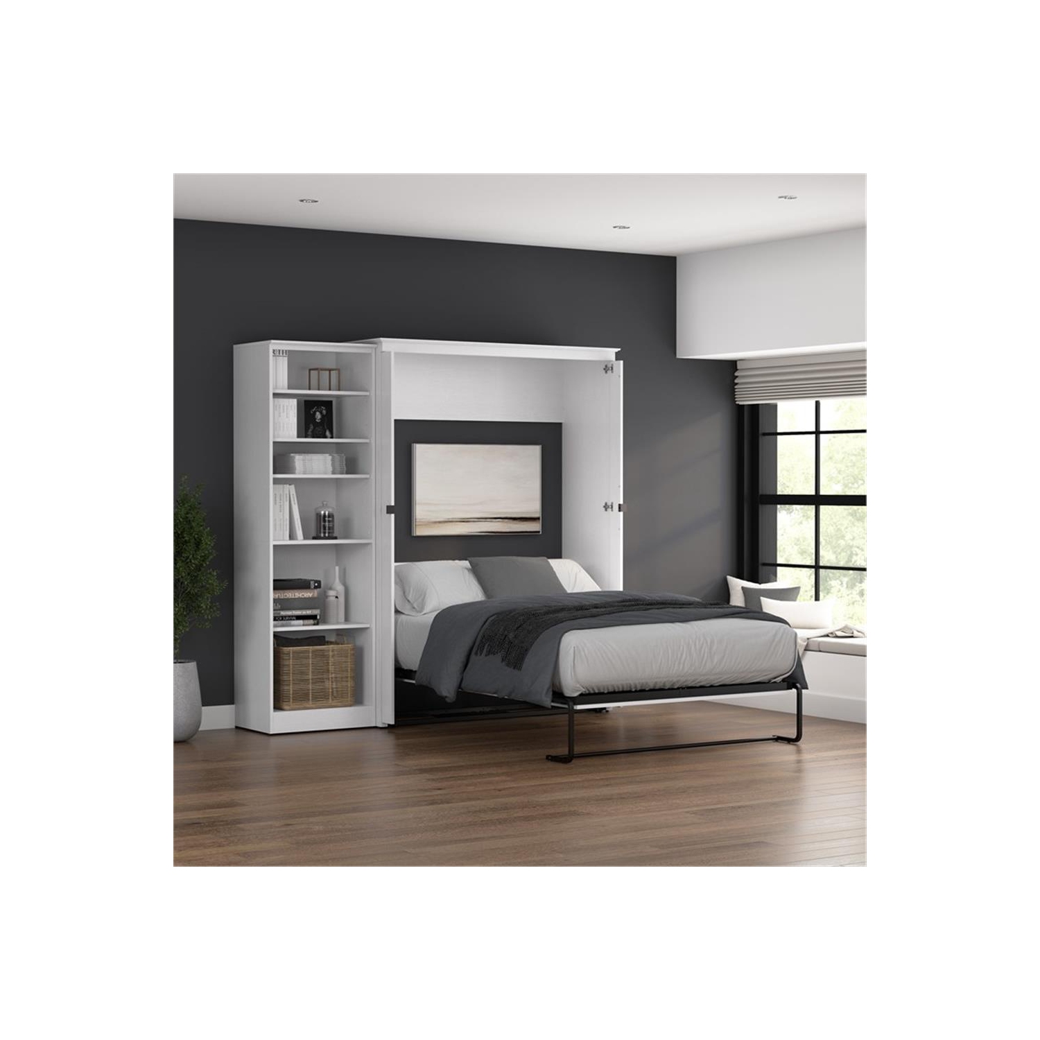 Bestar Key West Full Murphy Bed with Closet Organizer - Engineered Wood