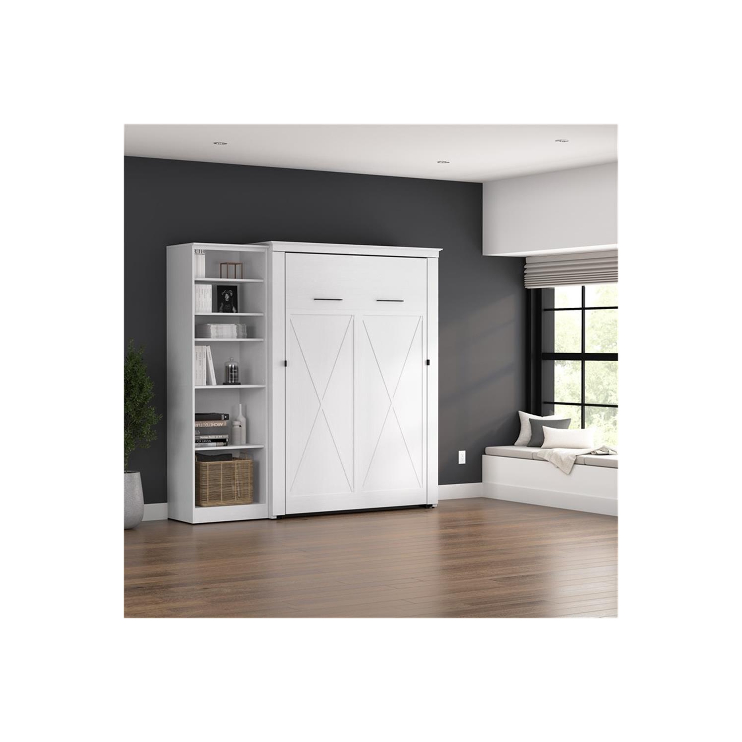 Bestar Key West Full Murphy Bed with Closet Organizer - Engineered Wood