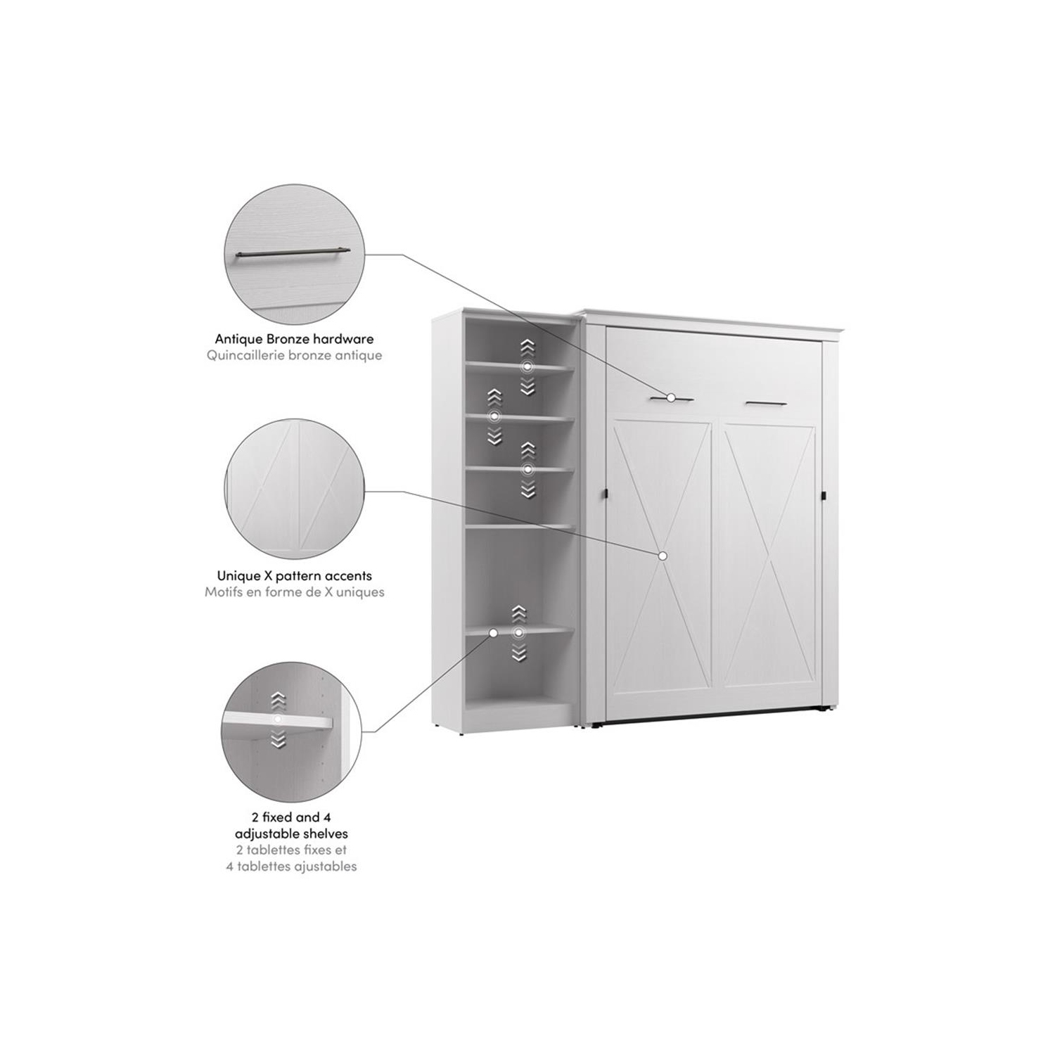 Bestar Key West Full Murphy Bed with Closet Organizer - Engineered Wood