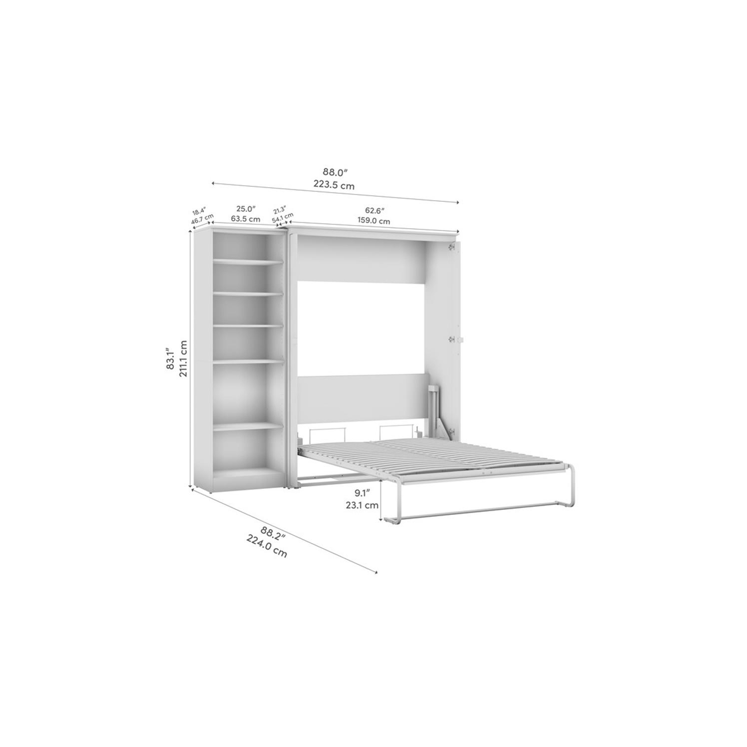 Bestar Key West Full Murphy Bed with Closet Organizer - Engineered Wood