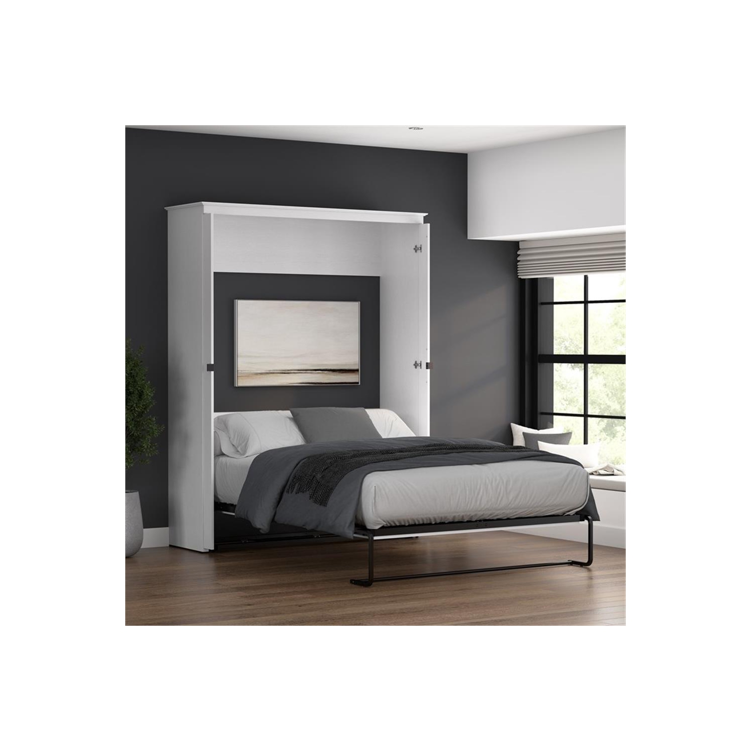 Bestar Key West 69W Queen Murphy Bed - Engineered Wood in White