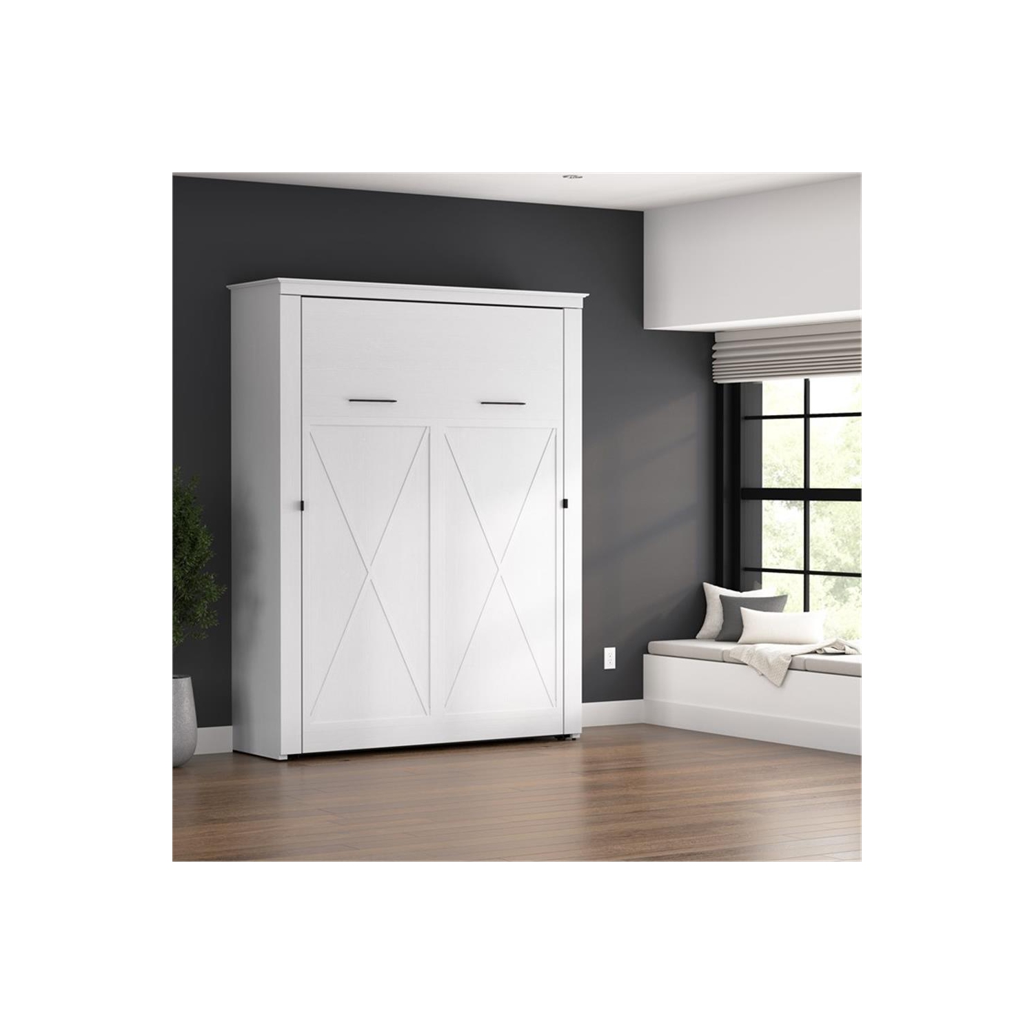 Bestar Key West 69W Queen Murphy Bed - Engineered Wood in White