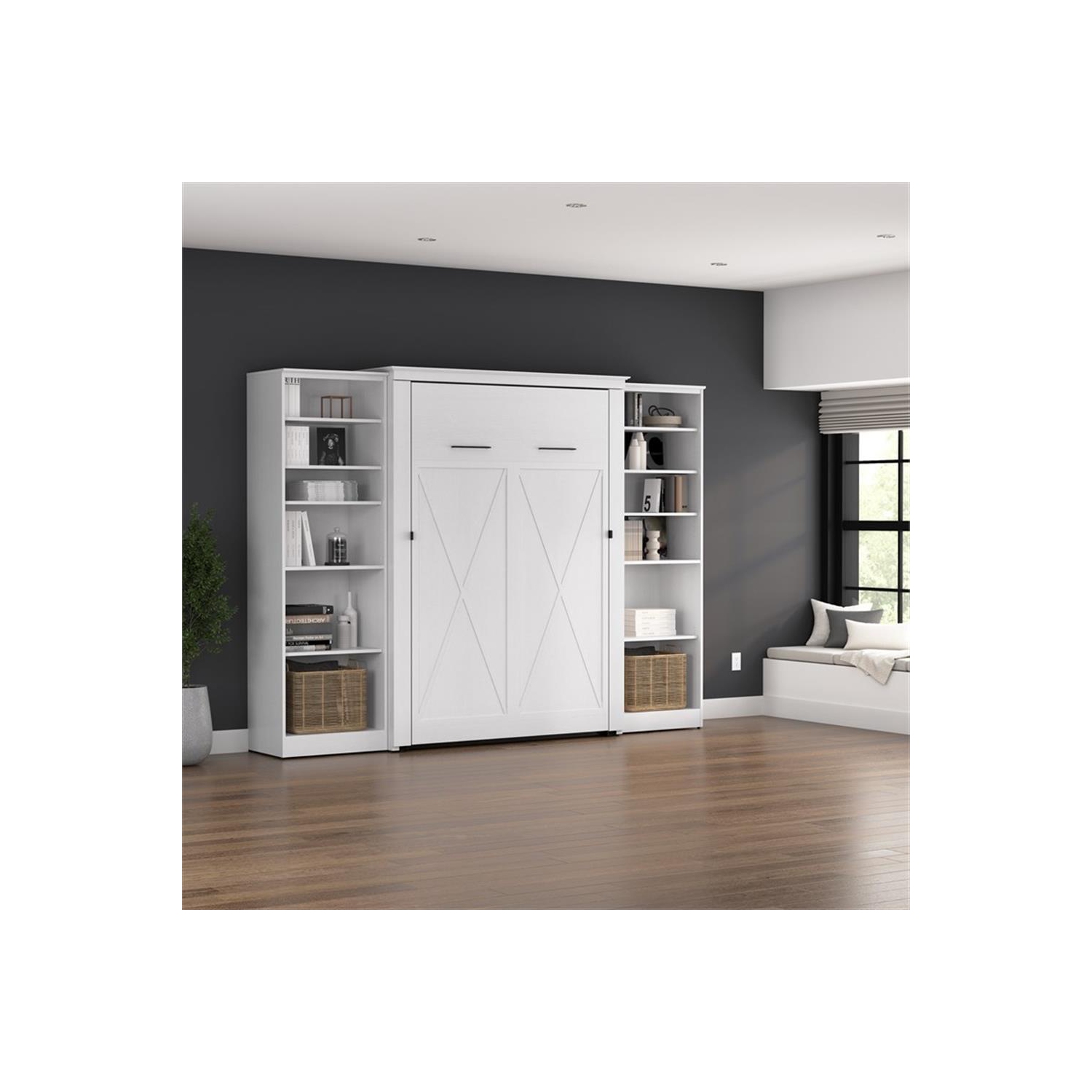 Lit escamotable deux places Key West de Bestar avec range-placard - bois d'ingénierie