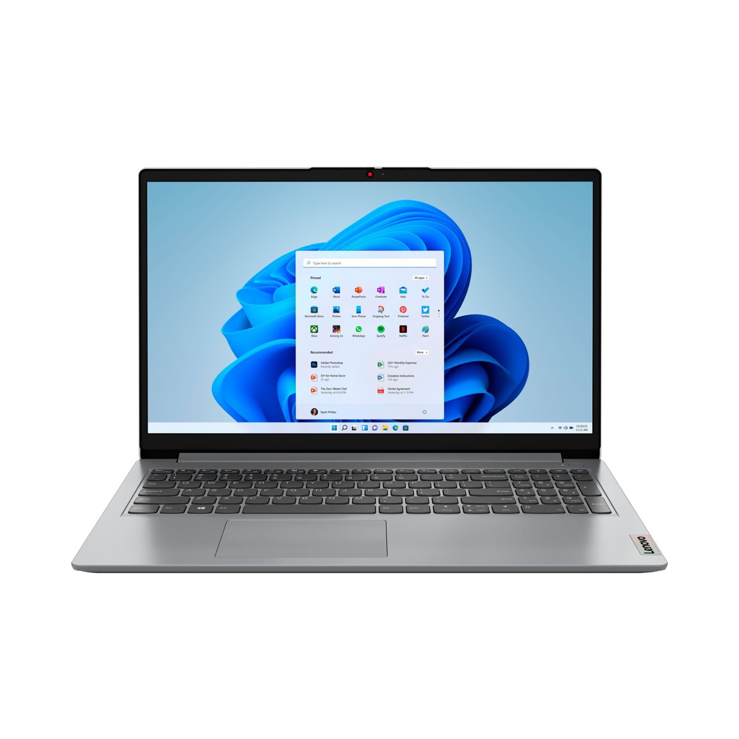 Lenovo Ideapad 1i 15.6" FHD Touchscreen Laptop - Intel Core i3-1215U, 16GB - 256GB SSD - Intel UHD Graphics - Cloud Gray - CoPilot Windows AI - WIFI 6 - Smart Noise Cancelling