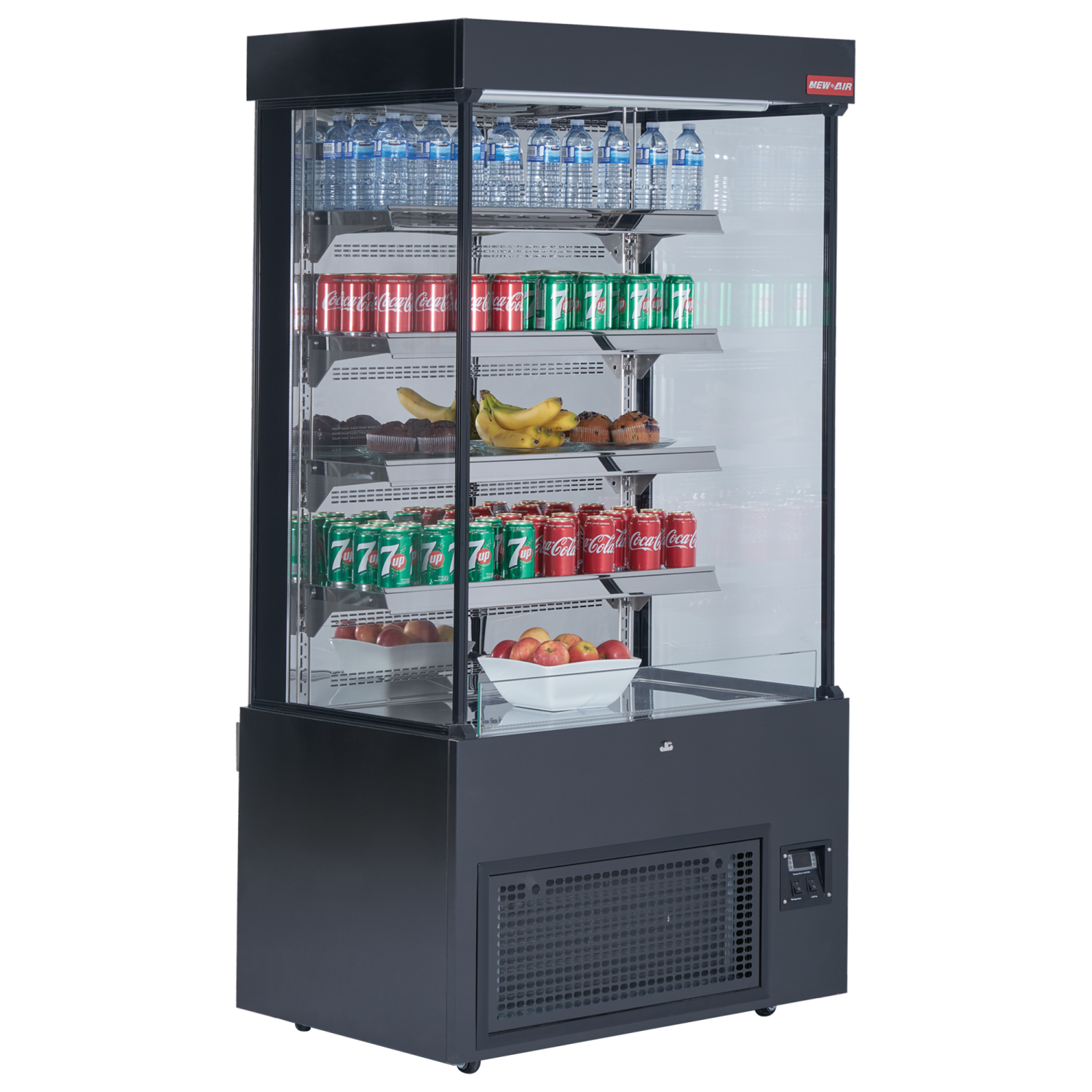 NEW AIR NOM-52-S Commercial 52" Vertical Open Air Curtain Merchandiser - Ideal for Restaurants, Cafés, Convenience Store and Supermarkets
