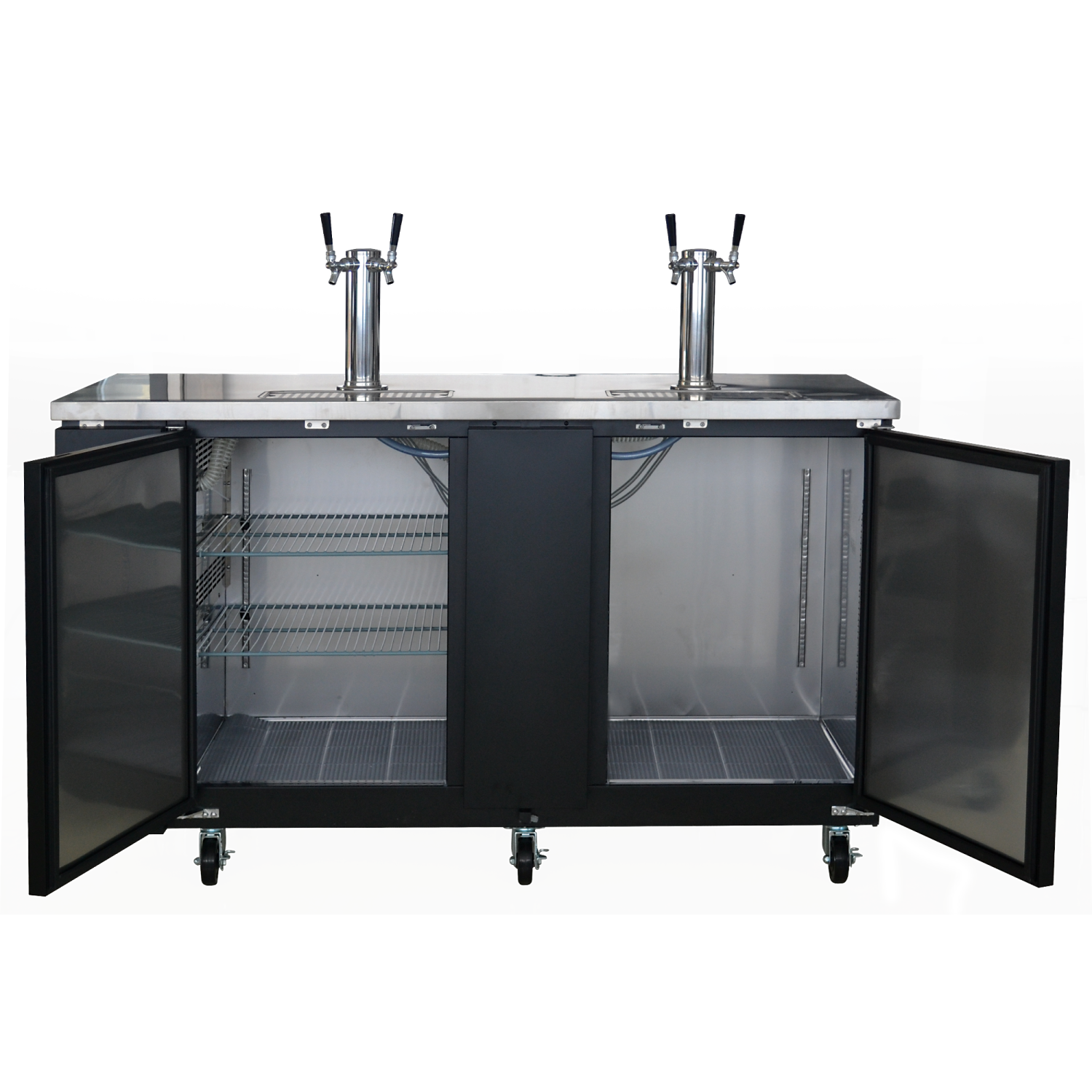 NEW AIR NBD-69-SB Solid Double Door Beer Dispenser - 660 L / 23.3 Cu. Ft. - Ideal for Bars, Restaurants, Hotels & Cafés