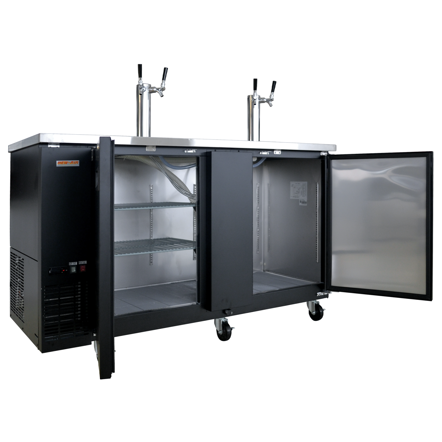 NEW AIR NBD-69-SB Solid Double Door Beer Dispenser - 660 L / 23.3 Cu. Ft. - Ideal for Bars, Restaurants, Hotels & Cafés