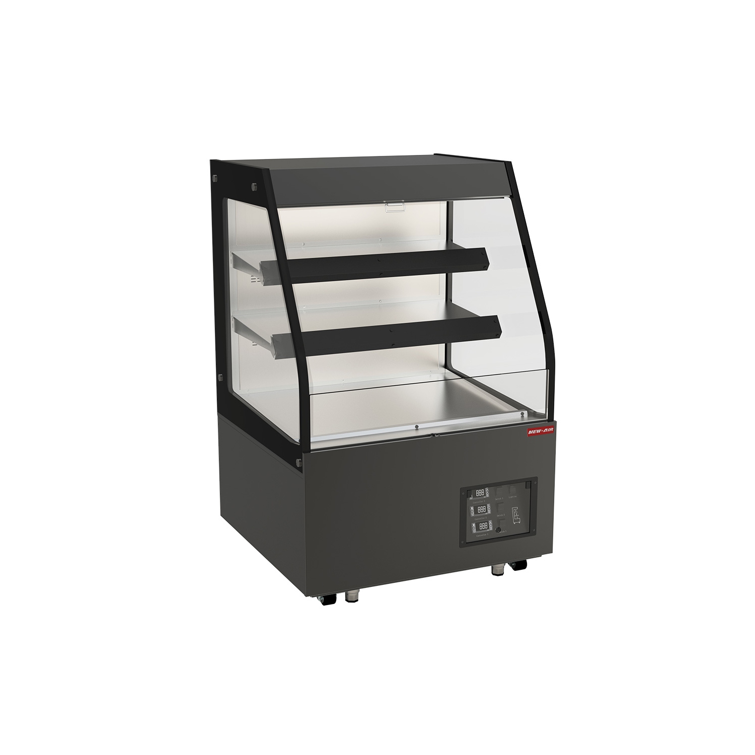 NEW AIR NOM-36-HTS Commercial 36" Mid Profile 6 Cu. Ft. Double Shelf Heated Open Merchandiser - Ideal for Restaurants, Cafés, Convenience Stores &
