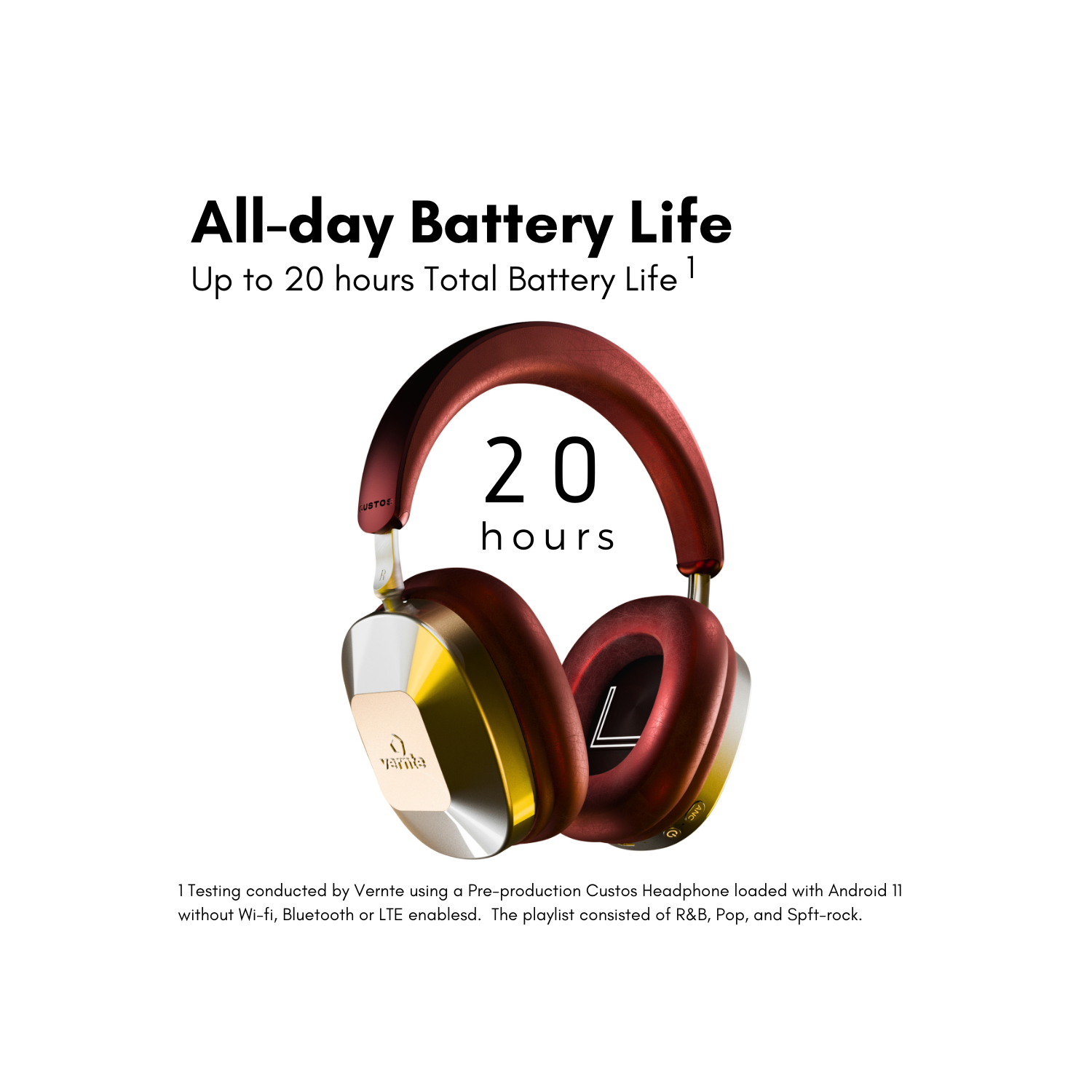 Écouteurs sans fil Vernte ANC, assistant vocal, stockage 128&nbsp;Go, suppression active du bruit hybride, LTE, Wi-Fi, Bluetooth, se écran de 2 po -