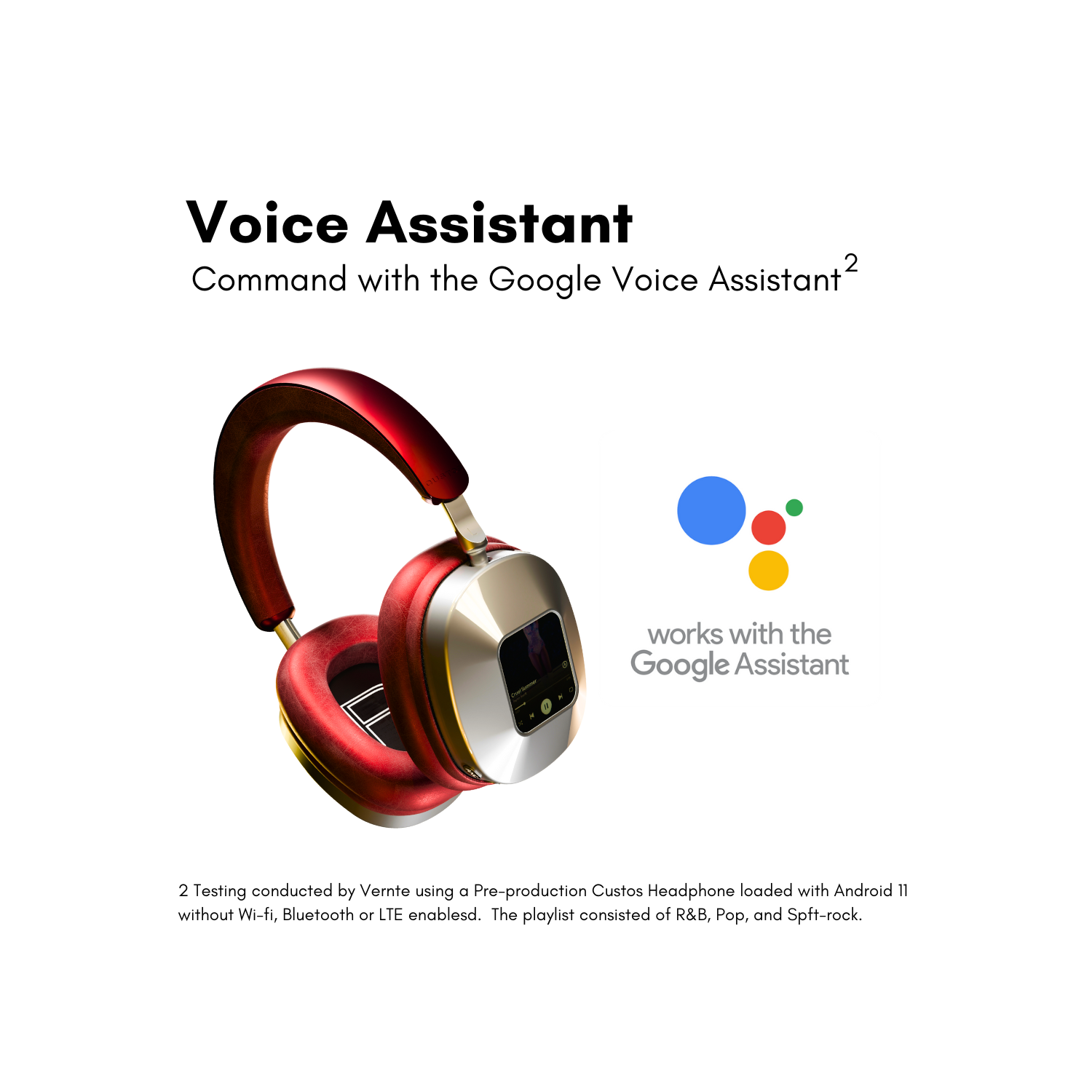 Écouteurs sans fil Vernte ANC, assistant vocal, stockage 128&nbsp;Go, suppression active du bruit hybride, LTE, Wi-Fi, Bluetooth, se écran de 2 po -