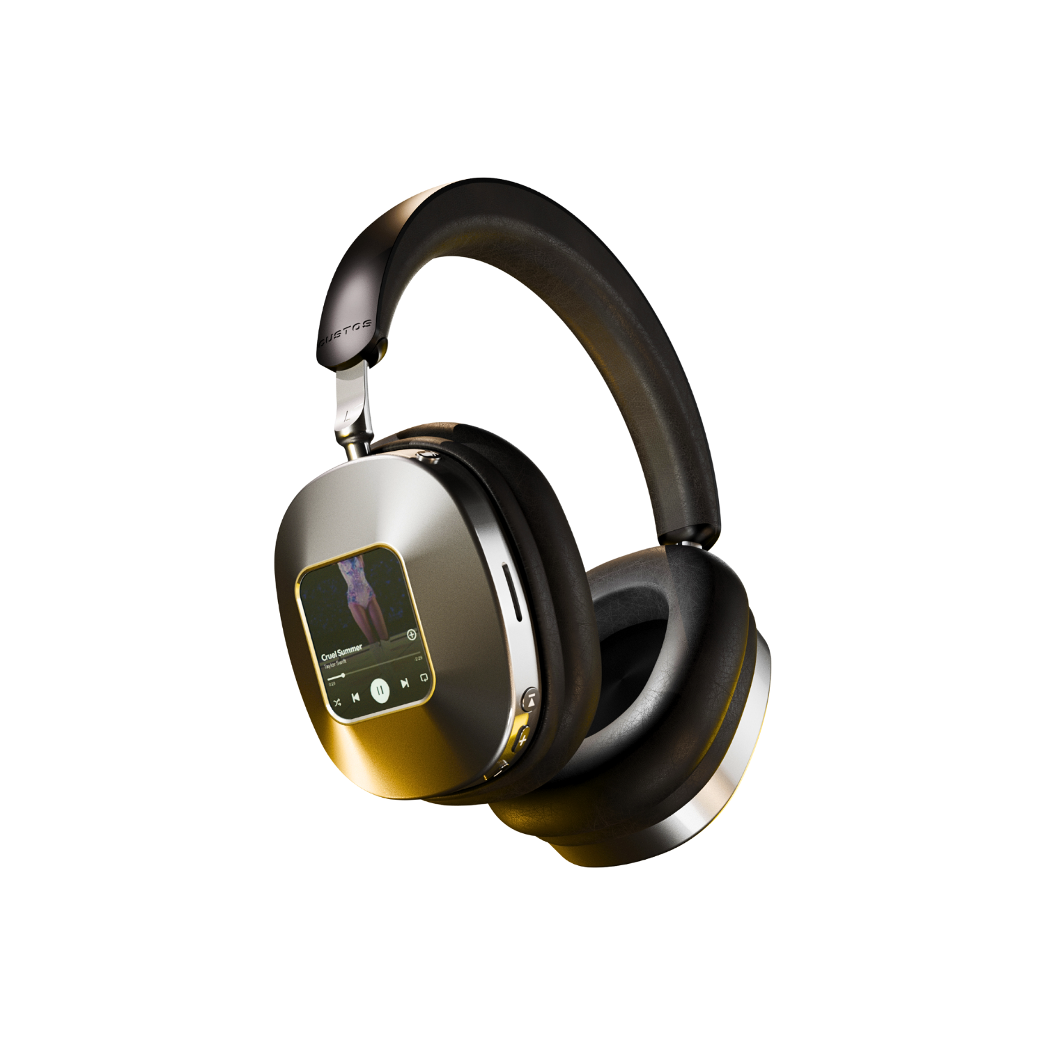 Open-box - Vernte ANC Wireless Headphones, Voice Assistant, 128GB storage, Hybrid Active Noise Cancelling, LTE, WiFi, Bluetooth, OS, 2” Screen - Black