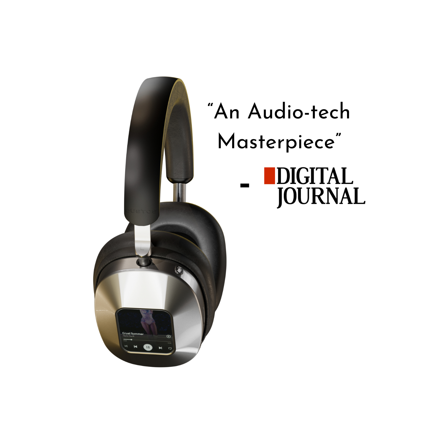 Open-box - Vernte ANC Wireless Headphones, Voice Assistant, 128GB storage, Hybrid Active Noise Cancelling, LTE, WiFi, Bluetooth, OS, 2” Screen - Black