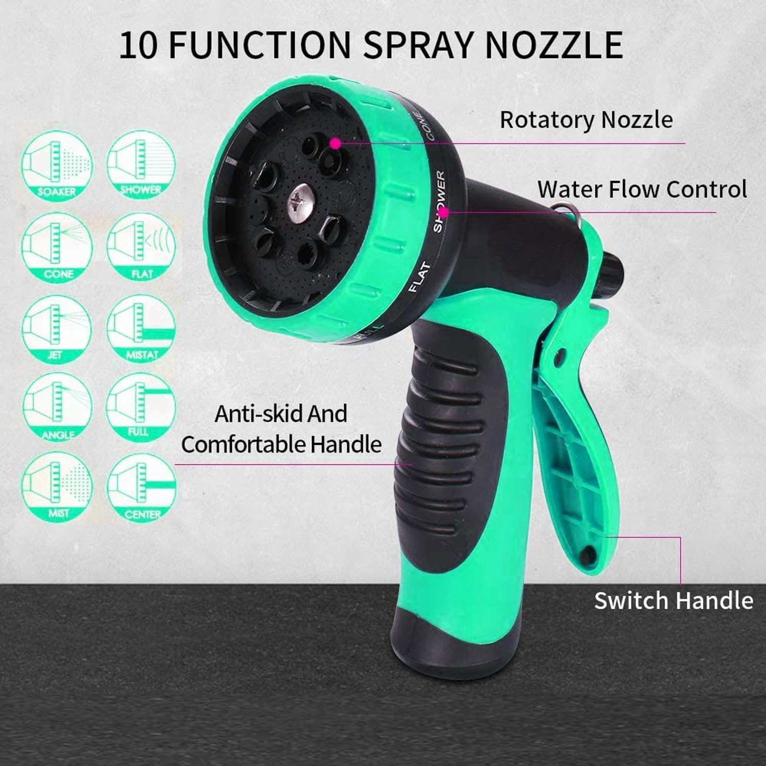 Kunova 100FT Garden Hose Expandable Hose - Heavy Duty Flexible Leakproof Hose - 10 Pattern High-Pressure Water Spray Nozzle & Bag & Plastic Holder.No