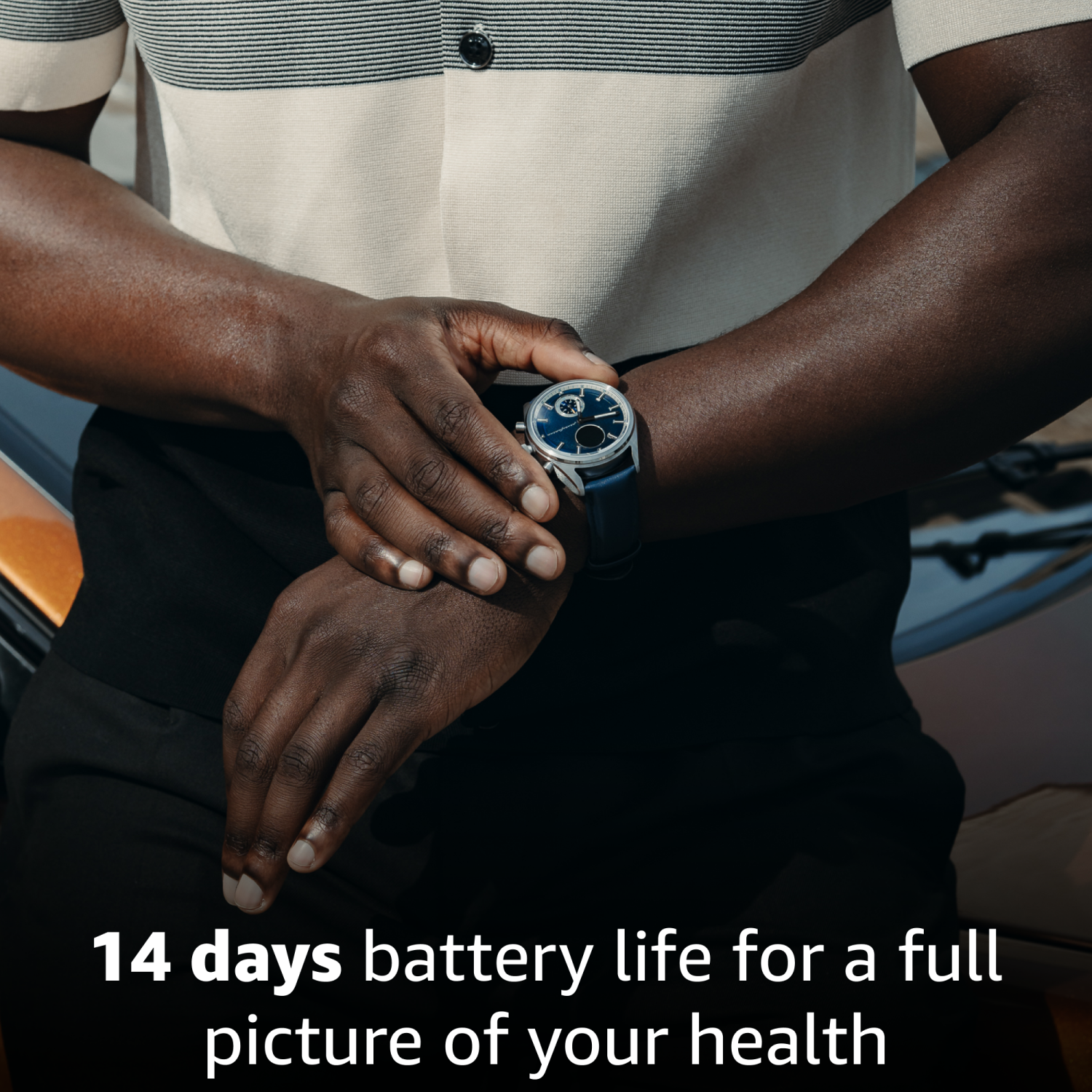 pininfarina Sintesi Hybrid 44mm Smartwatch - Analogue Watch with Italian Leather Strap, Sapphire Glass, Compass & Fitness Tracker for Heart Rate,