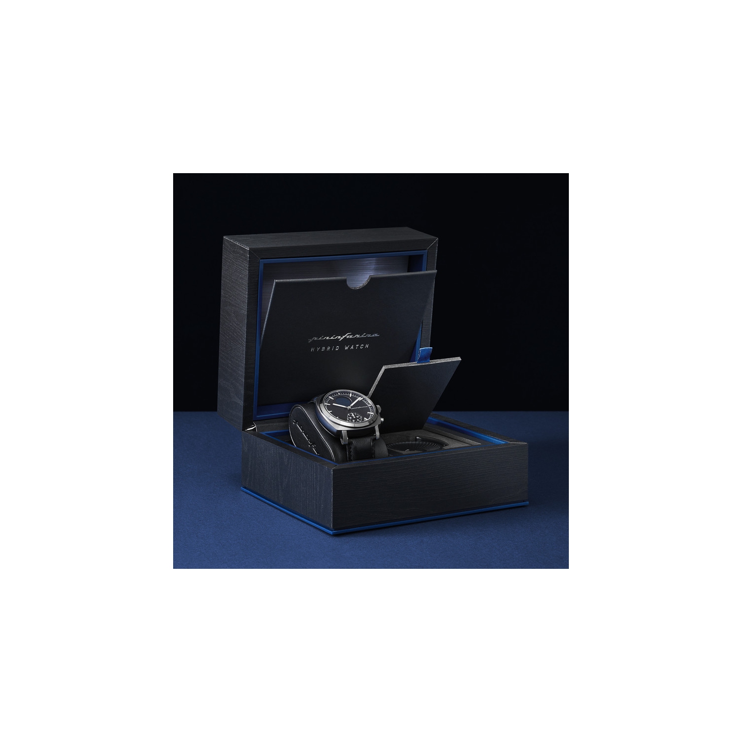 pininfarina Sintesi Hybrid 44mm Smartwatch - Analogue Watch with Italian Leather Strap, Sapphire Glass, Compass & Fitness Tracker for Heart Rate,