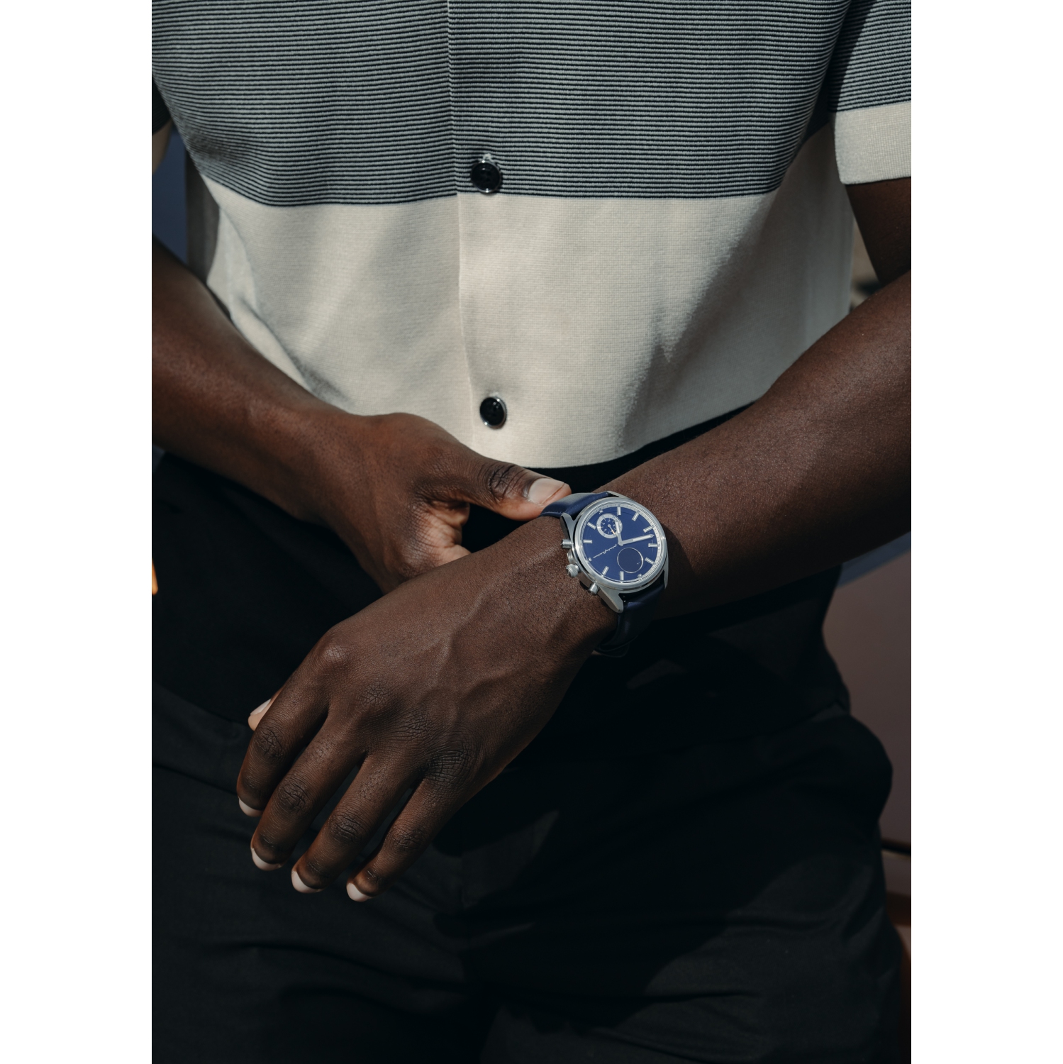 pininfarina Sintesi Hybrid 44mm Smartwatch - Analogue Watch with Italian Leather Strap, Sapphire Glass, Compass & Fitness Tracker for Heart Rate,