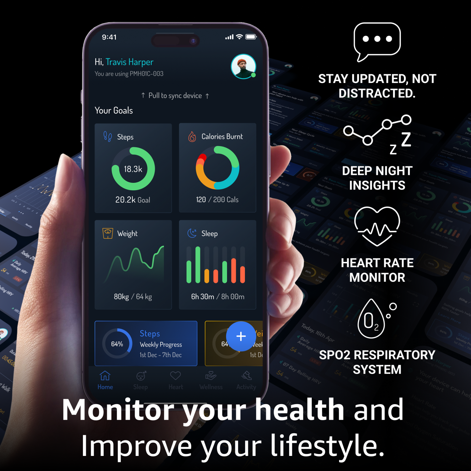 pininfarina Sintesi Hybrid 44mm Smartwatch - Analogue Watch with Italian Leather Strap, Sapphire Glass, Compass & Fitness Tracker for Heart Rate,