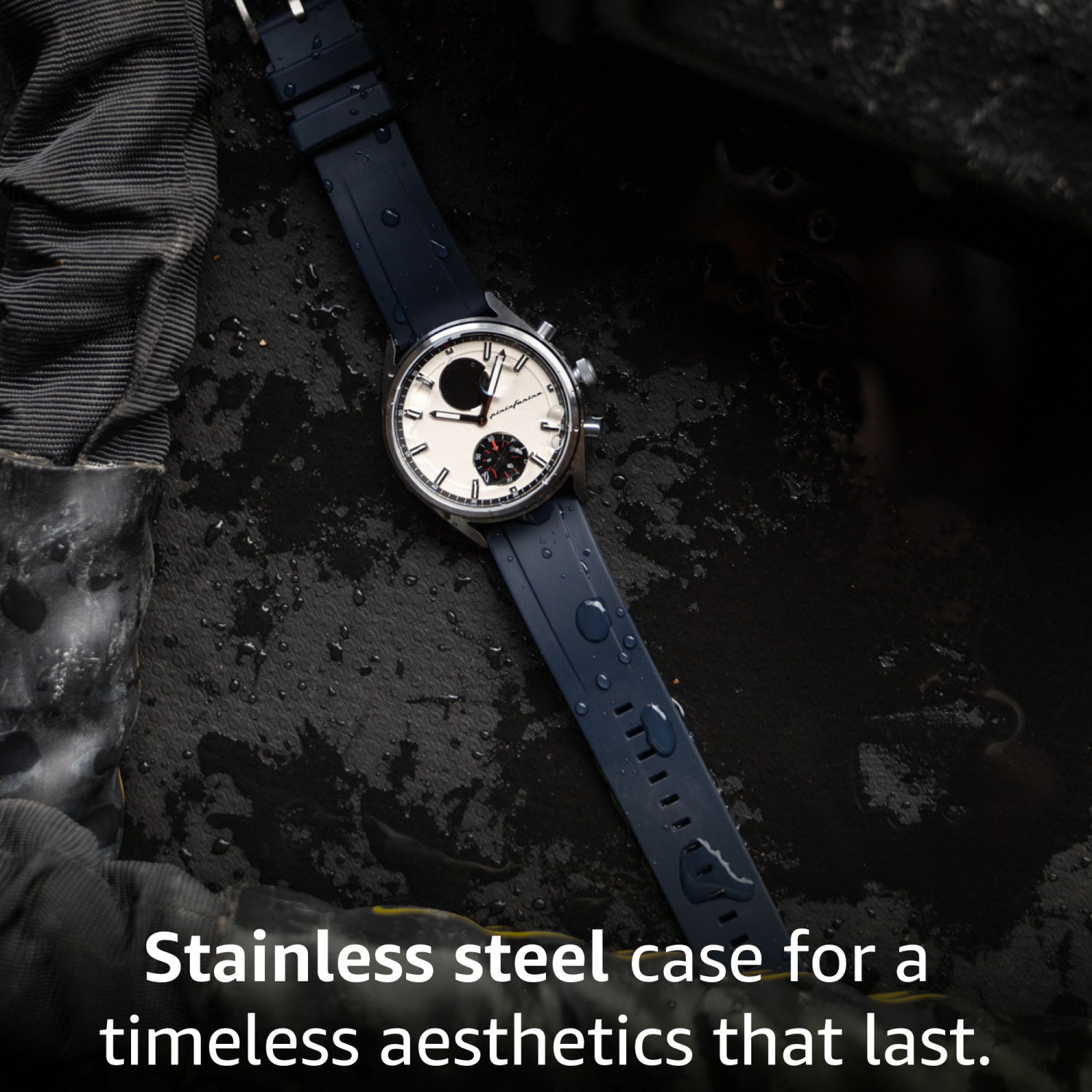 pininfarina Sintesi Sport 44mm Smartwatch - Analogue Watch with Sapphire Glass, Compass & Fitness Tracker for Heart Rate, Steps, Calories, & Sleep -