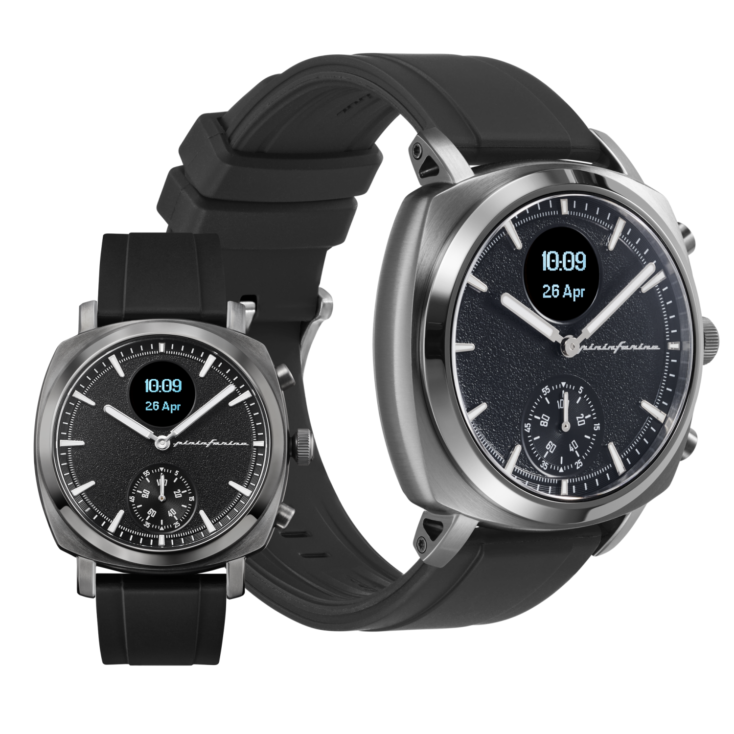 pininfarina Senso Sport 44mm Smartwatch - Analogue Watch with Digital Display, Tracks Heart Rate, Steps, Calories, Sleep, Fitness - Slate Grey