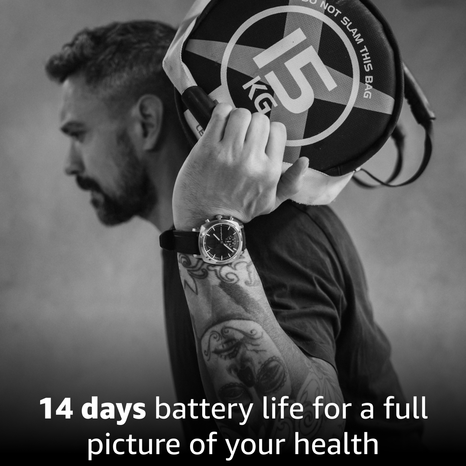 pininfarina Senso Sport 44mm Smartwatch - Analogue Watch with Digital Display, Tracks Heart Rate, Steps, Calories, Sleep, Fitness - Slate Grey