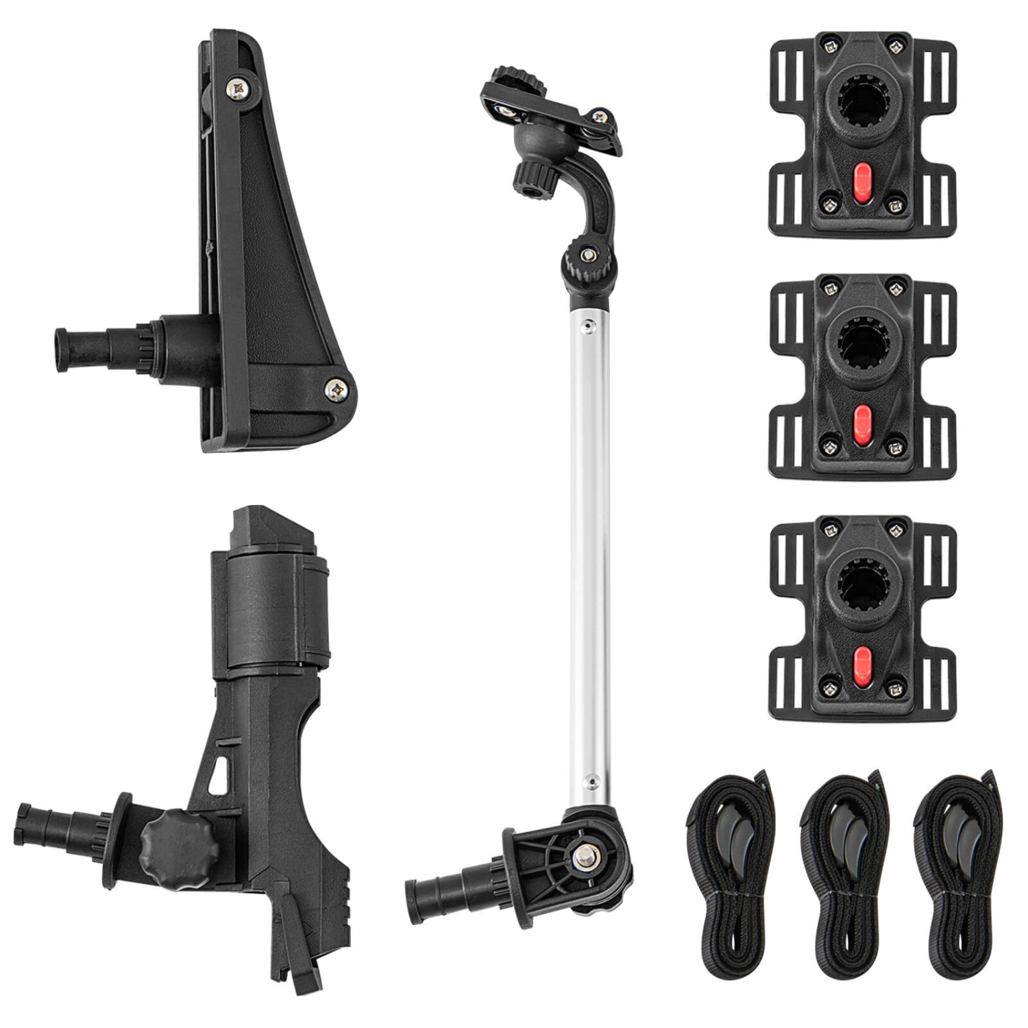 Ensemble de 3 accessoires de kayak pour bateau de pêche de Costway avec 3 supports de fixation 6 sangles de fixation