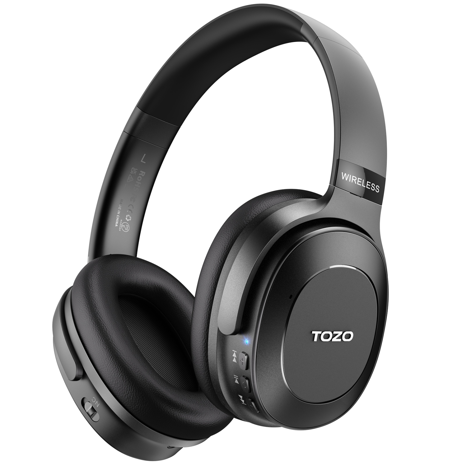TOZO HT1 Over-Ear Noise Cancelling Bluetooth Headphones - Black