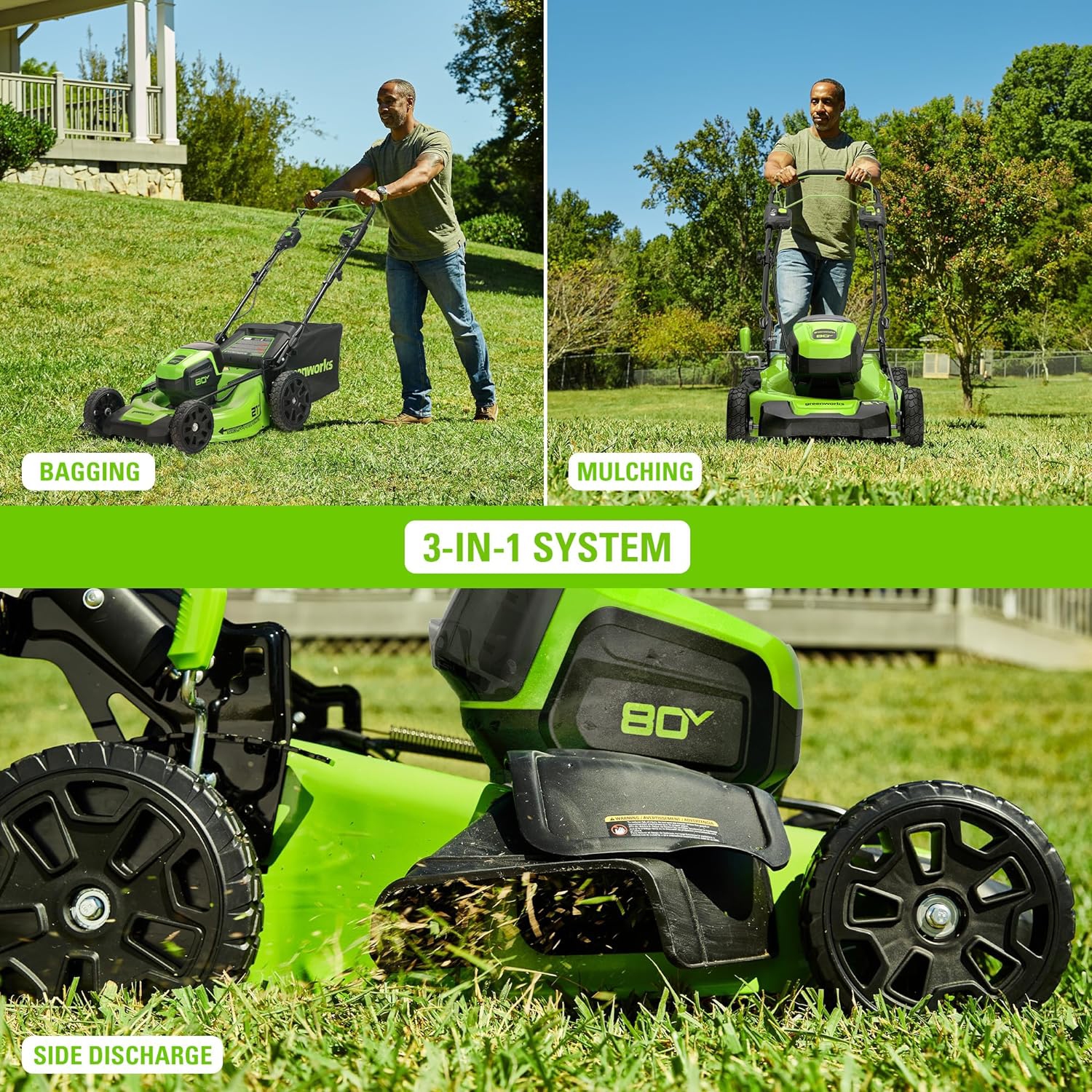 Greenworks PRO 21" 80V Self-Propelled Cordless Lawn Mower, 5.0 AH Battery Included MO80L510