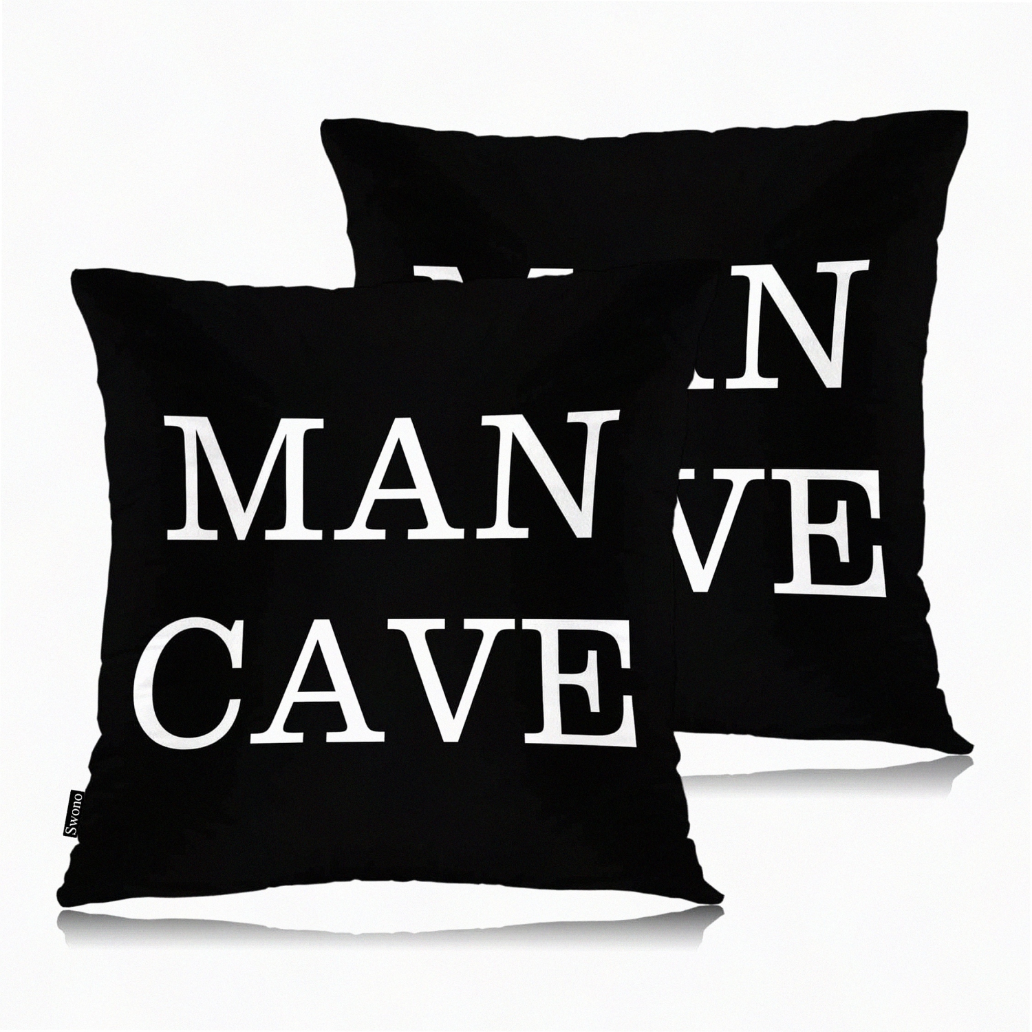 Funny Quote Boho Pillow Covers - Set of 2 Decorative Throw Pillows for Man Cave - Outdoor Indoor Cushion Cases for Livingroom Bedroom - 18"X18" White Black - Man Woman Gift