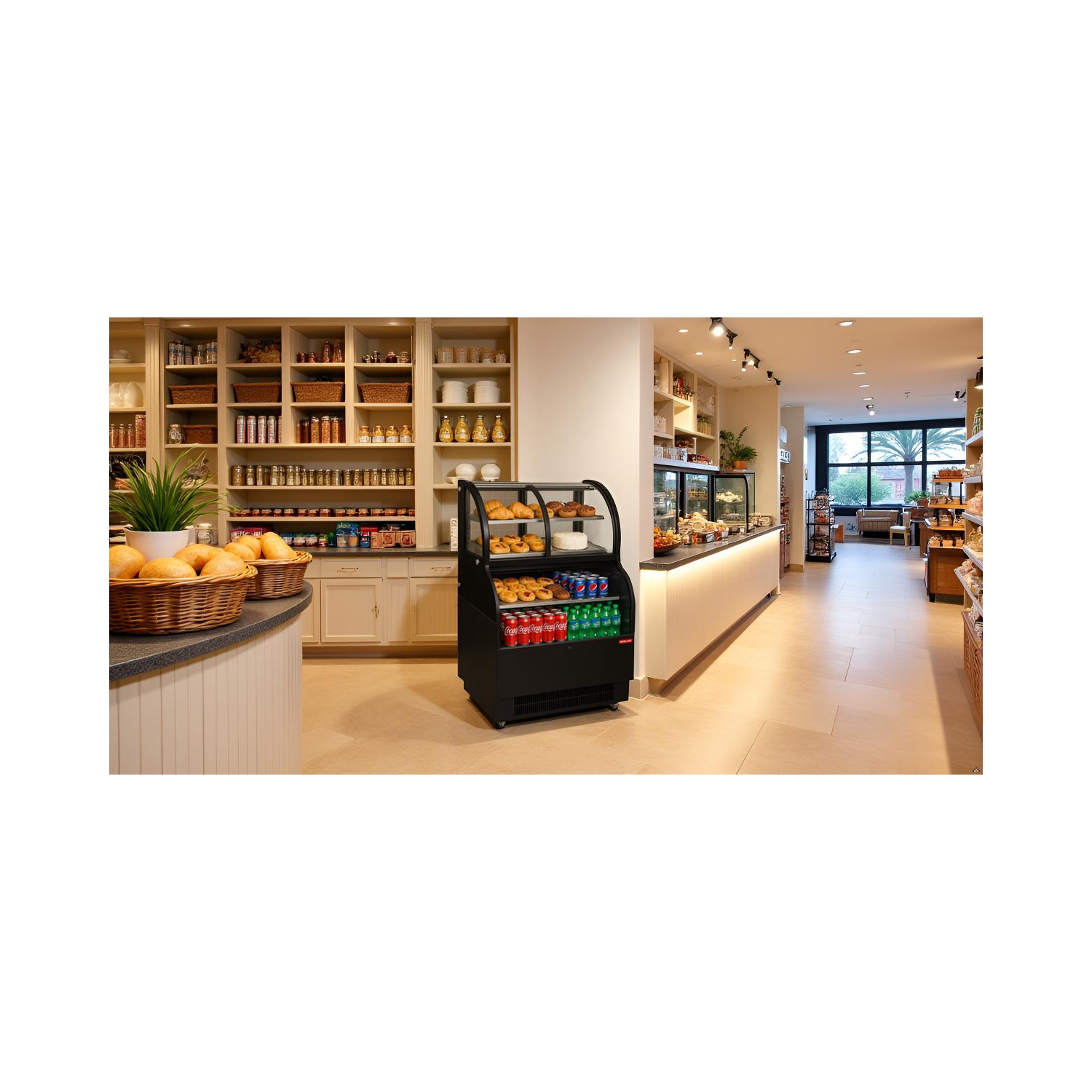 NOUVEAU présentoir de sol commercial de 36 po NCC-36-SS d'AIR, modèle de plancher, présentoir et présentoir combiné de service double