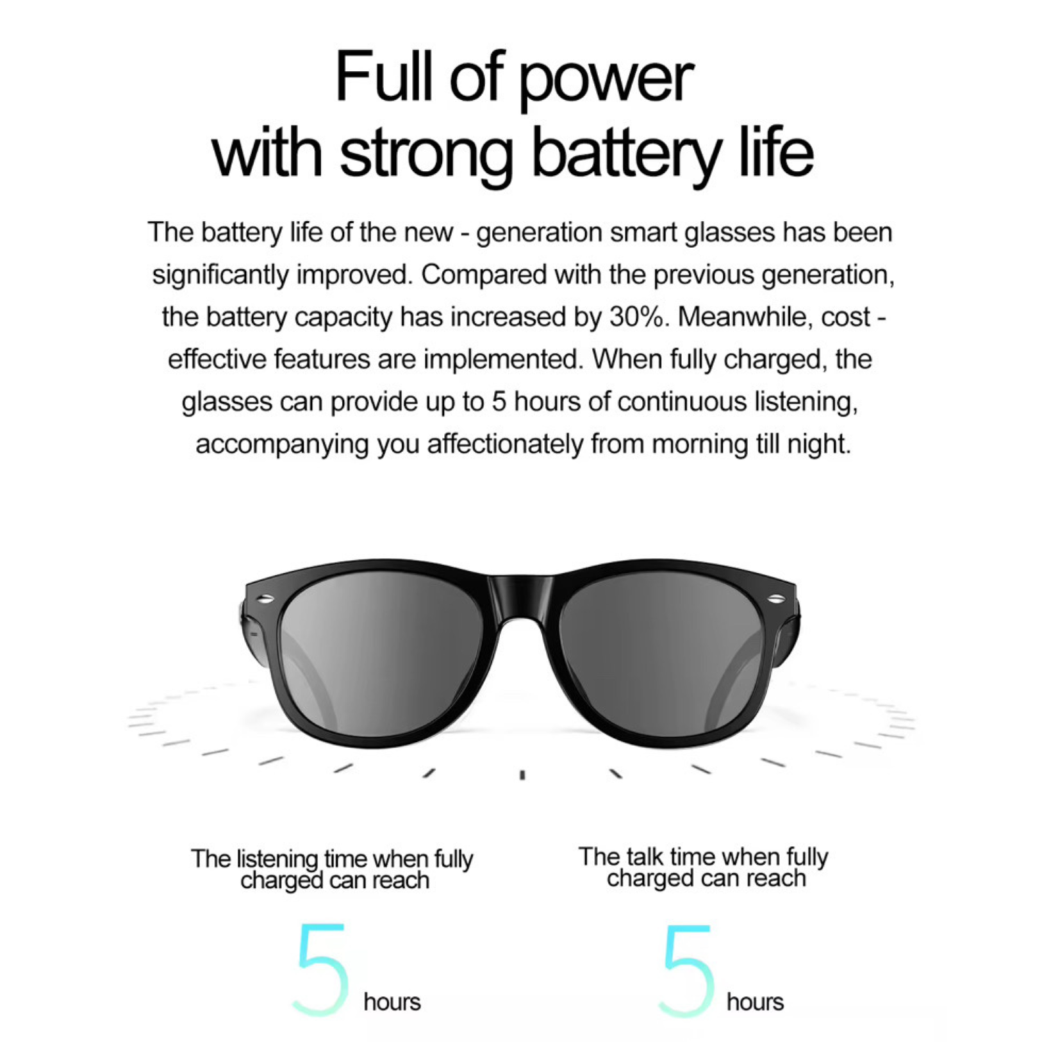 TUTT E8 Smart Bluetooth Sunglasses | AI Voice Assistance Call & Music | HD UV Protection | Anti-Blue Ray