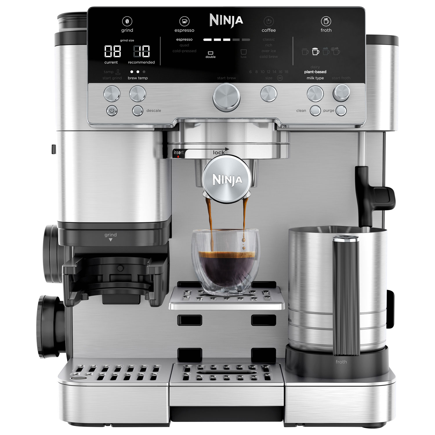 Ninja Luxe Cafe Premier Series 3-in-1 Espresso Machine with Grinder - Silver