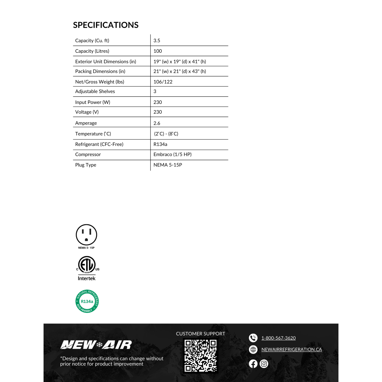 NEW AIR NDC-010-RD Commercial 19" Roud Glass Countertop Refrigerated Display Case - Ideal for Restaurants, Cafés and Convenience Stores