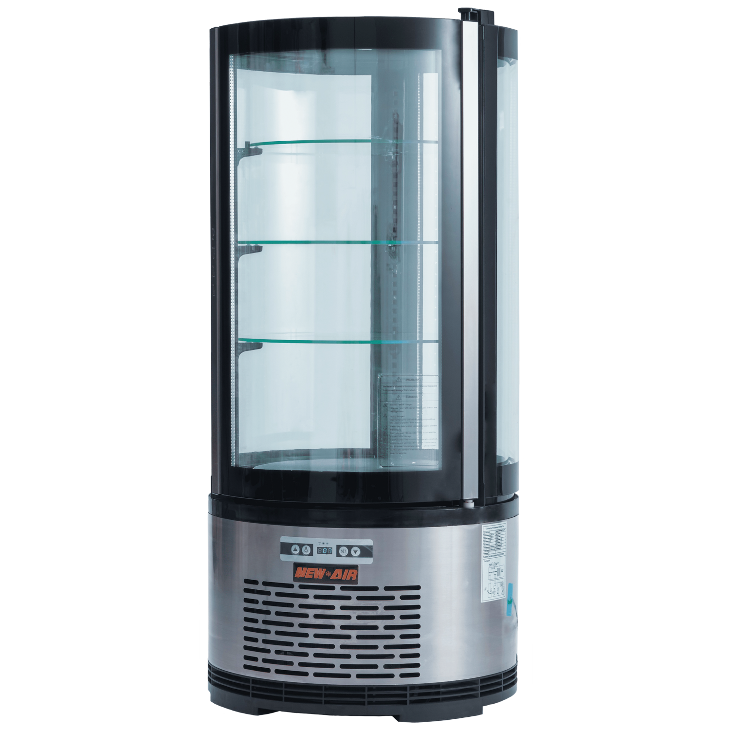 NEW AIR NDC-010-RD Commercial 19" Roud Glass Countertop Refrigerated Display Case - Ideal for Restaurants, Cafés and Convenience Stores