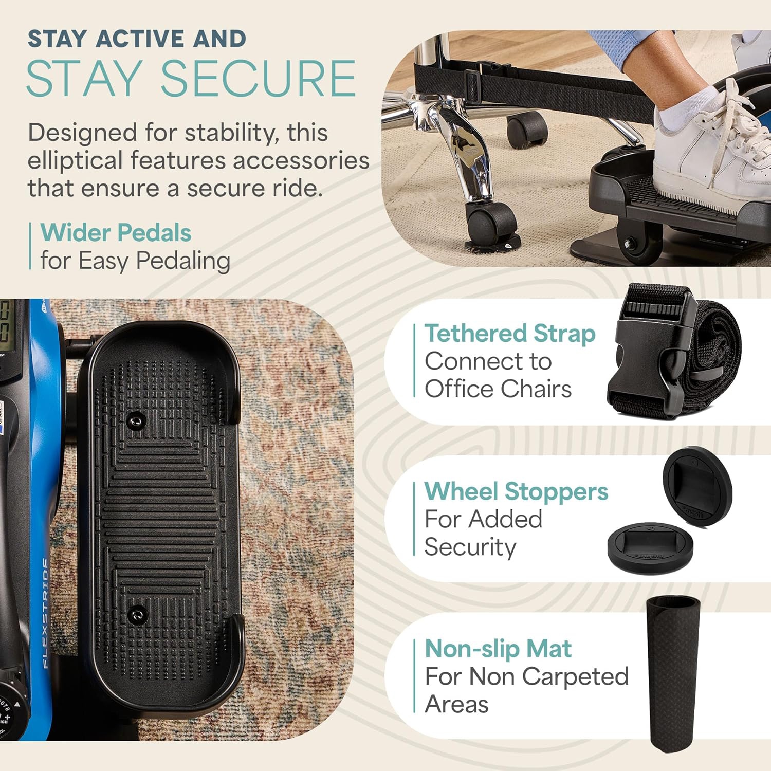 LifePro Under Desk Elliptical & Bike Pedal Exerciser - Perfect for Seniors, Adults & Teens - Desk Workout & Foot Pedal Exerciser