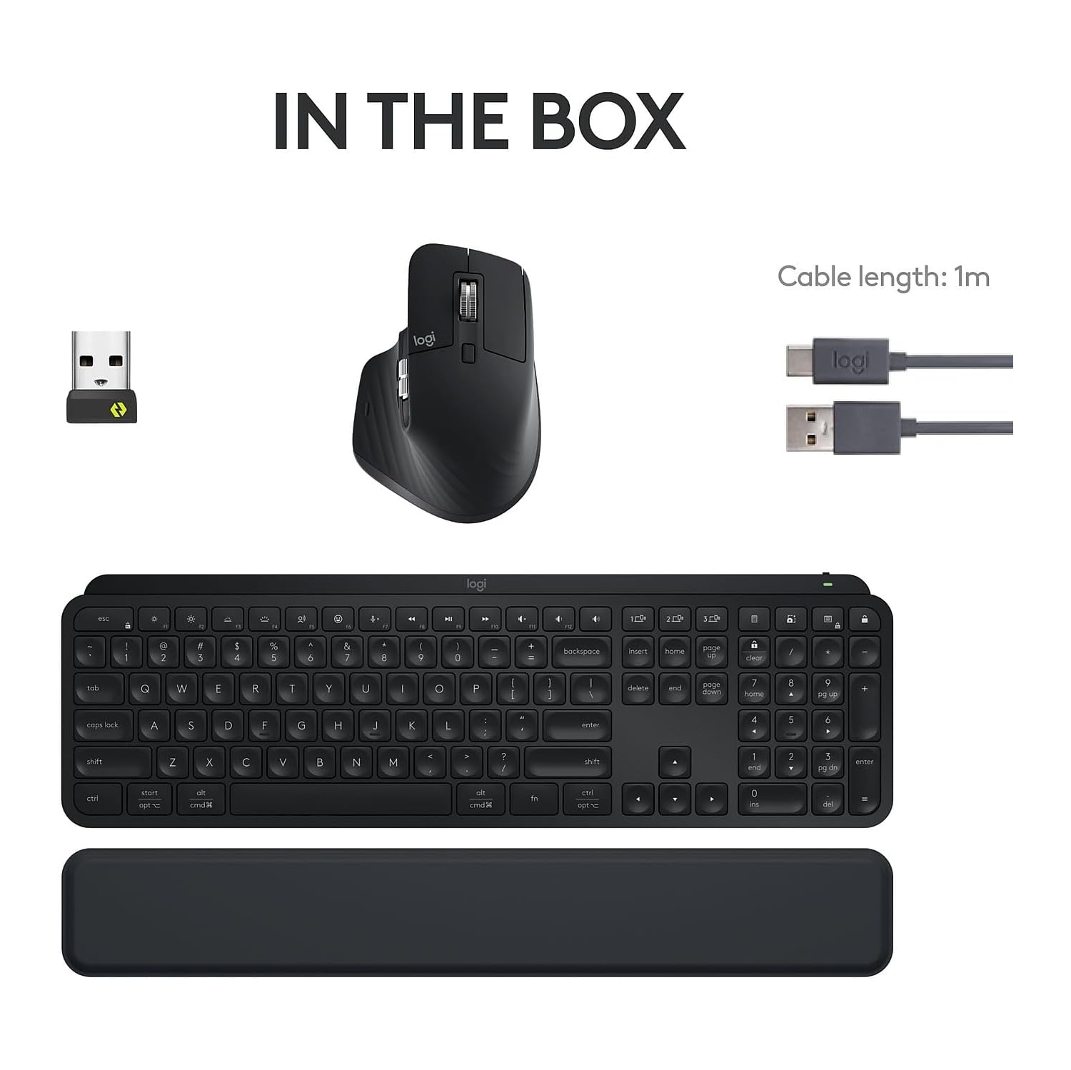 Ensemble clavier et souris sans fil de performance MX Keys S de Logitech avec repose-poignets - Noir