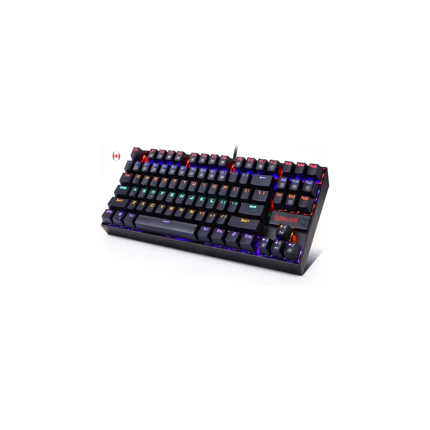 Redragon K552 Mechanical Gaming Keyboard - 87-Key RGB LED Backlit Wired | Anti-Dust Red Switches for Windows PC (Black)