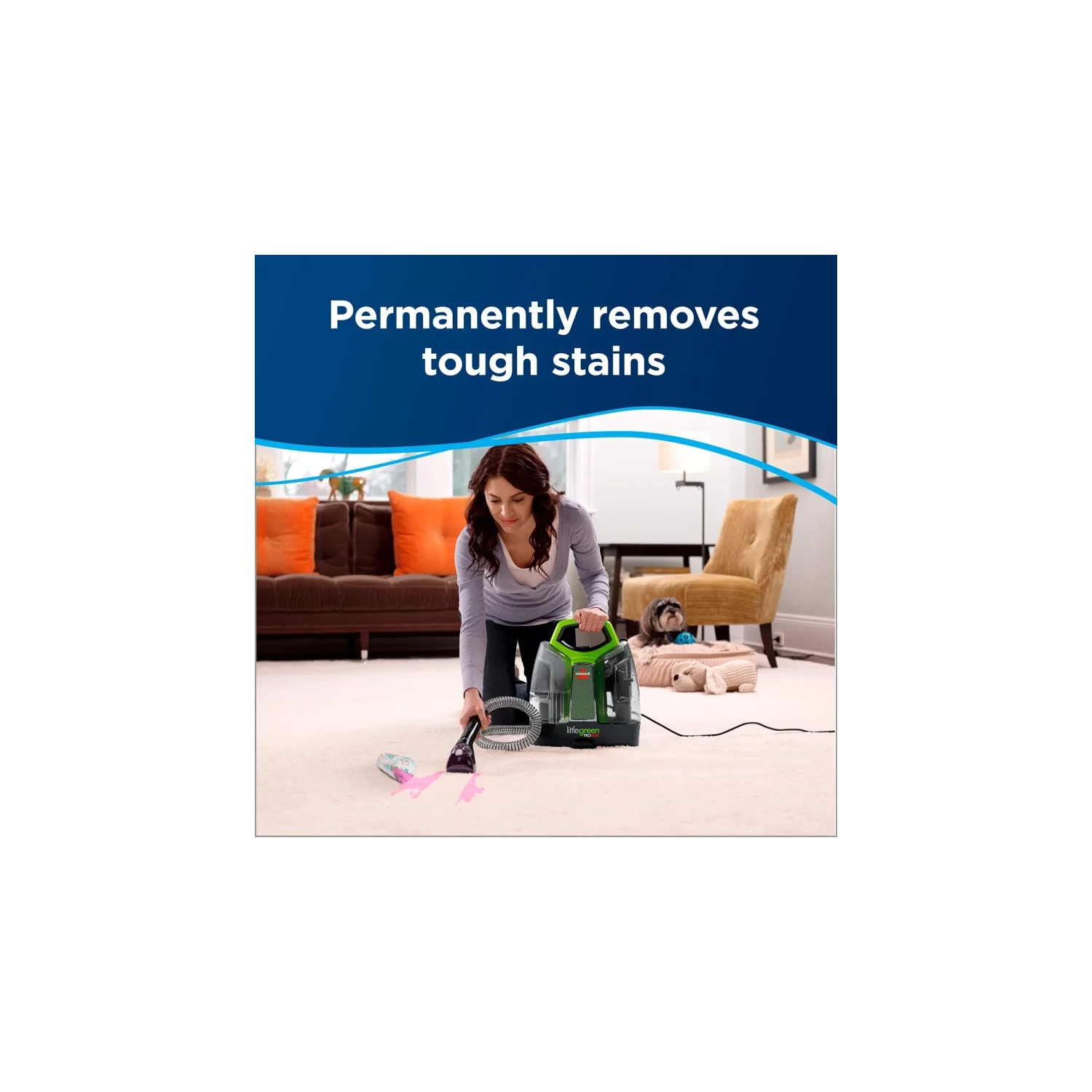 Bissell Little Green ProHeat Portable Deep Cleaner 2513B - Spot Cleaner for Carpet & Upholstery with Self-Cleaning HydroRinse Tool