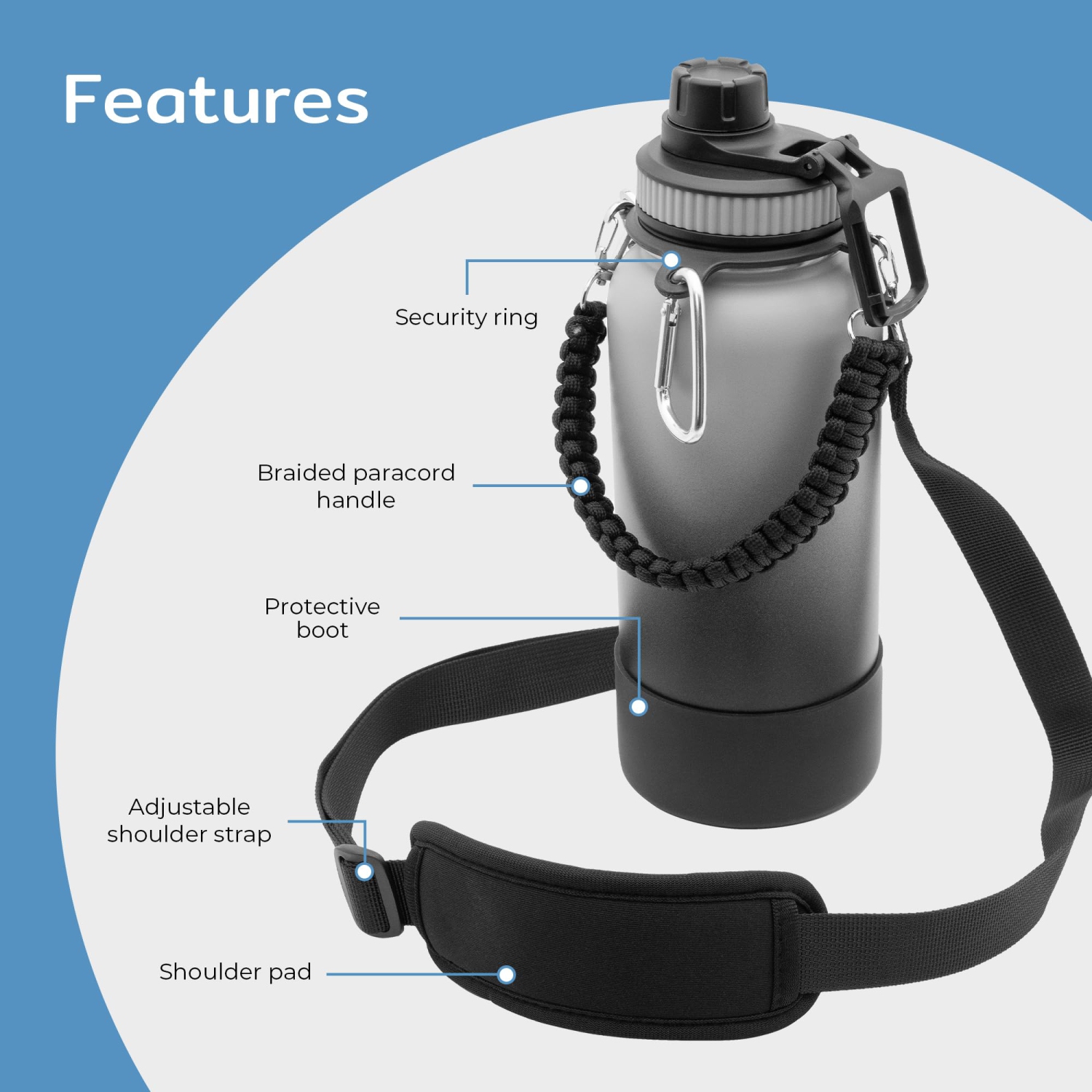 Sac isotherme avec poches de rangement de BOZ Adventure Companion de 32&nbsp;oz - tissu de qualité supérieure, bandoulière ajustable