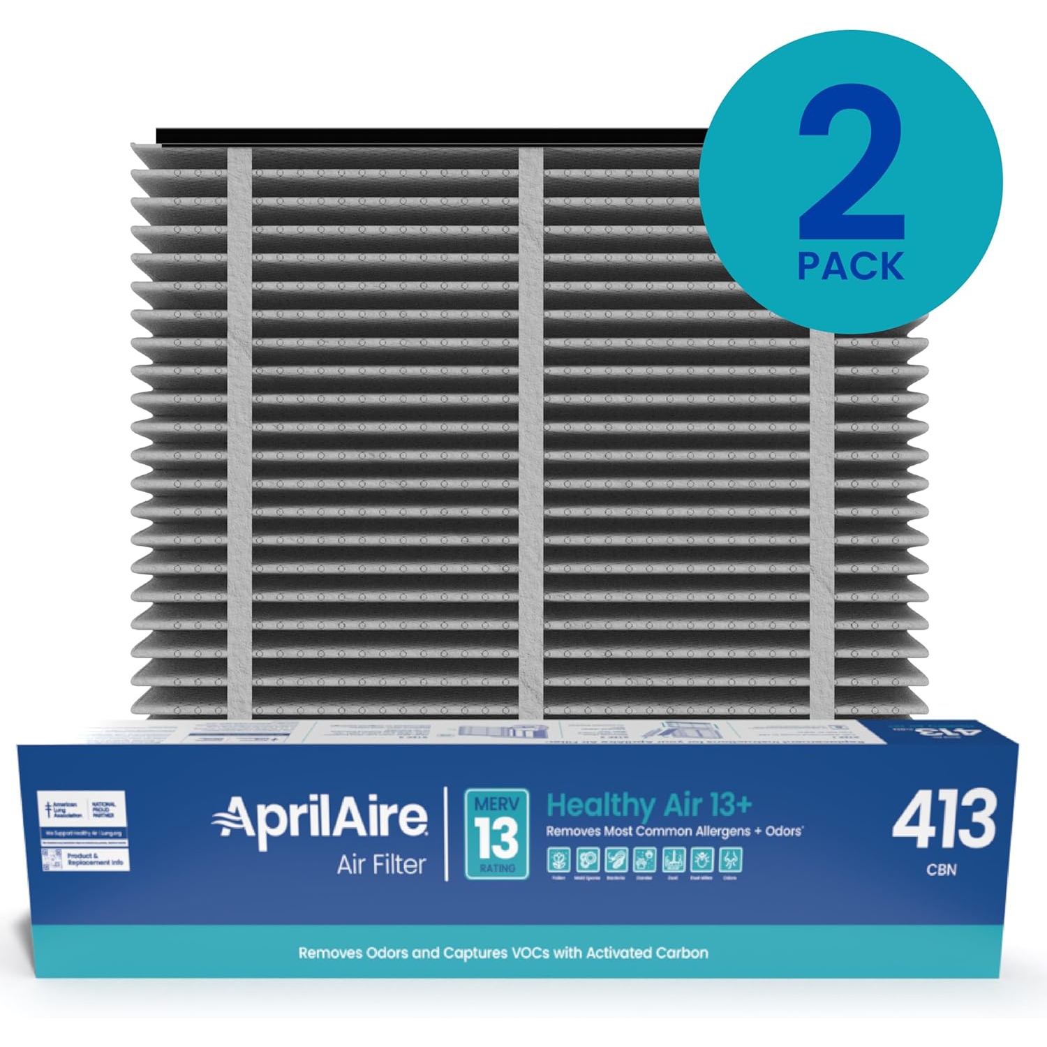 Aprilaire 413CBN Odor Reduction Air Filter for Aprilaire Whole-Home Air Purifiers, MERV 13