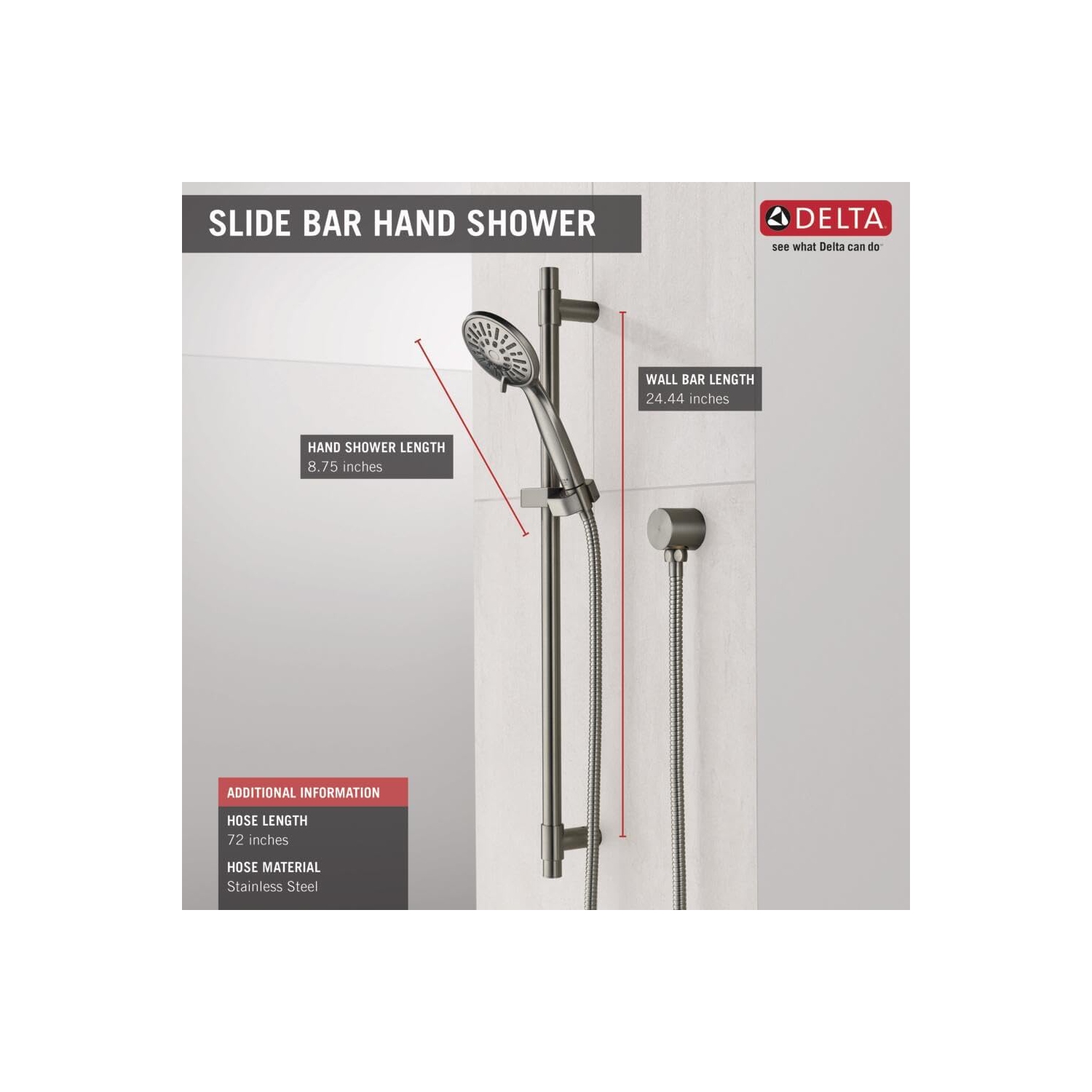 Robinet Delta douche à main 1,75 GPM avec barre coulissante 4S