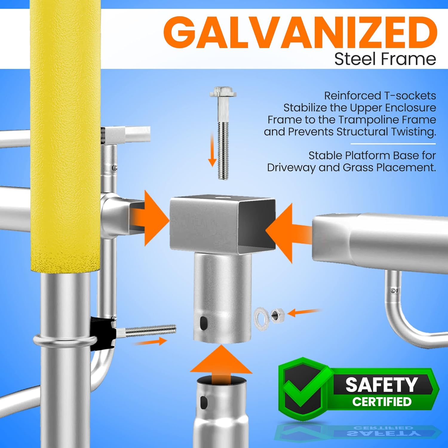 SereneLife 5ft Outdoor and Indoor Mini Toddler Trampoline with Enclosure Safety Net Basketball Hoop Jumping Fun Trampoline for Kids / Children,